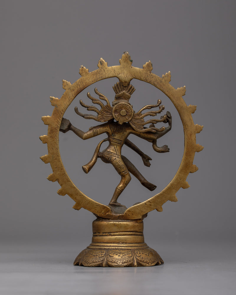 Vintage Shiva Nataraja Statue | Religious Figure Depicting the Cosmic Dancer and Ritual Art