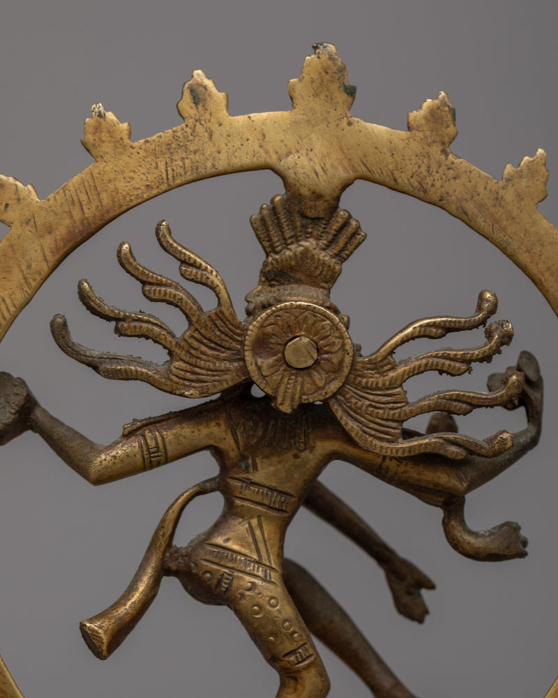 Vintage Shiva Nataraja Statue | Religious Figure Depicting the Cosmic Dancer and Ritual Art