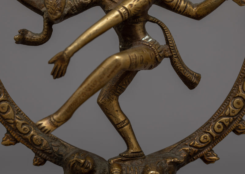 Vintage Shiva Nataraja Statue | Religious Figure Depicting the Cosmic Dancer and Ritual Art