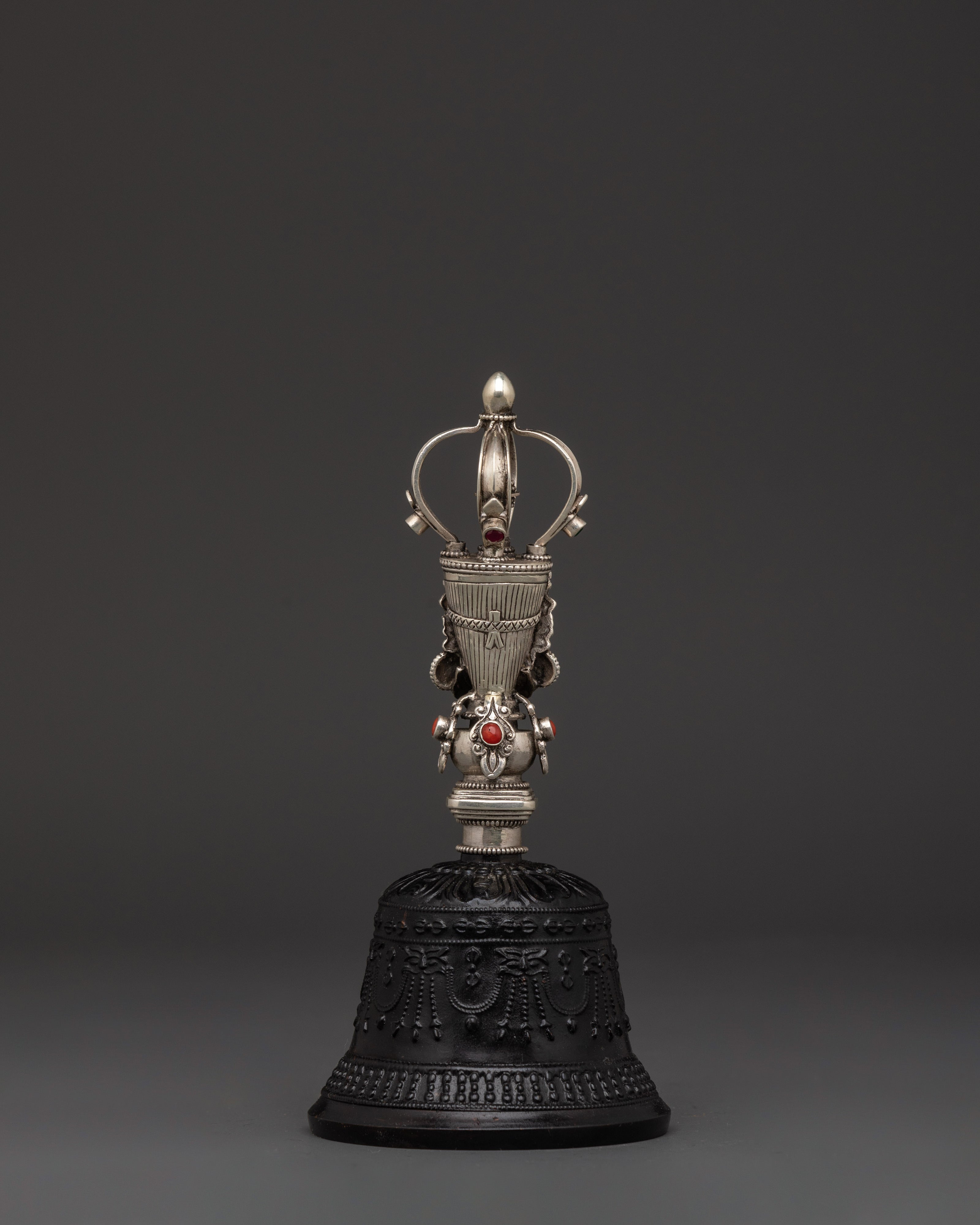 Silver-Plated Tibetan Bell and Vajra Set | Buddhist Healing Practices Item