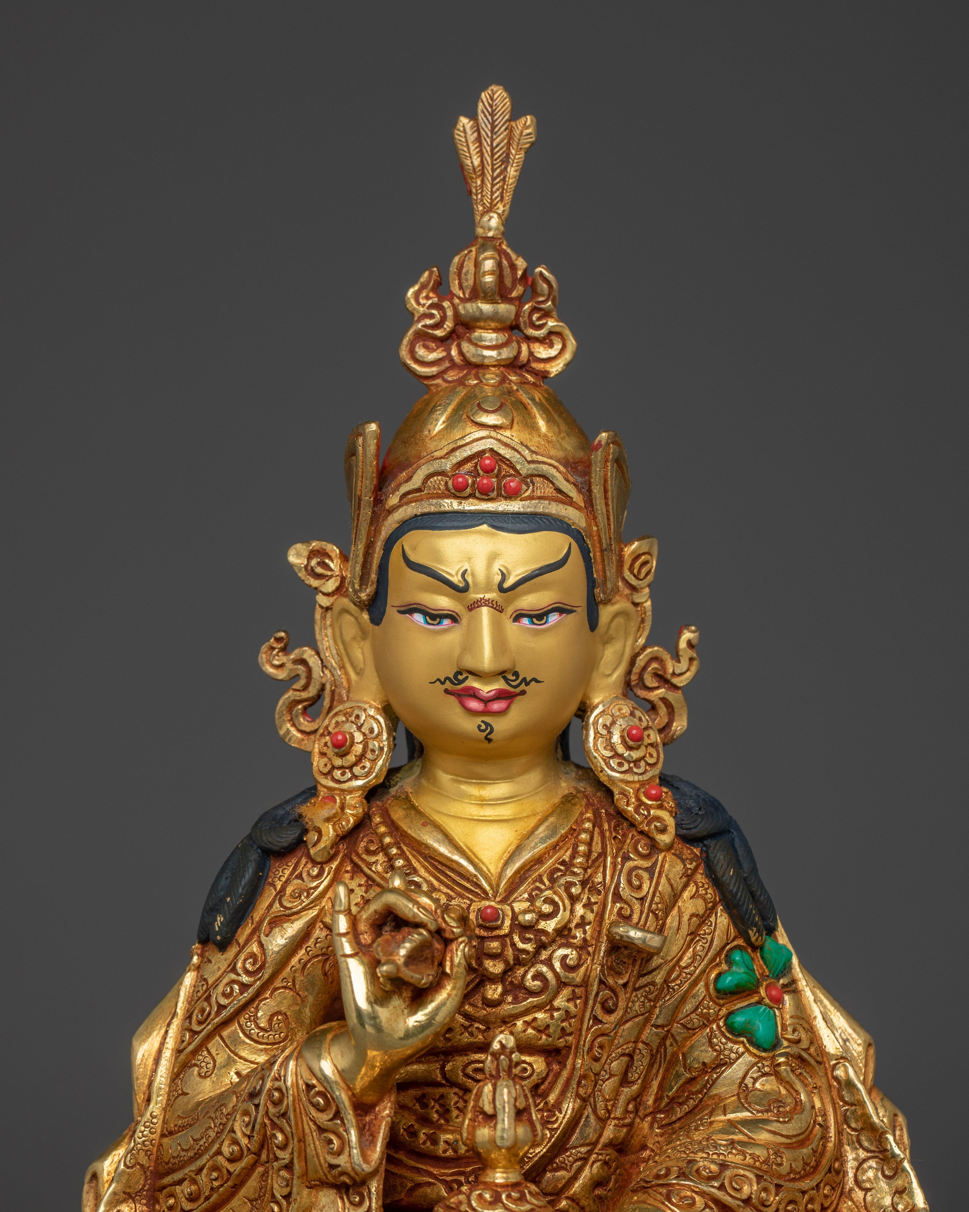 Guru Tsokye Dorje Golden Statue | Manifestation of Padmasambhava