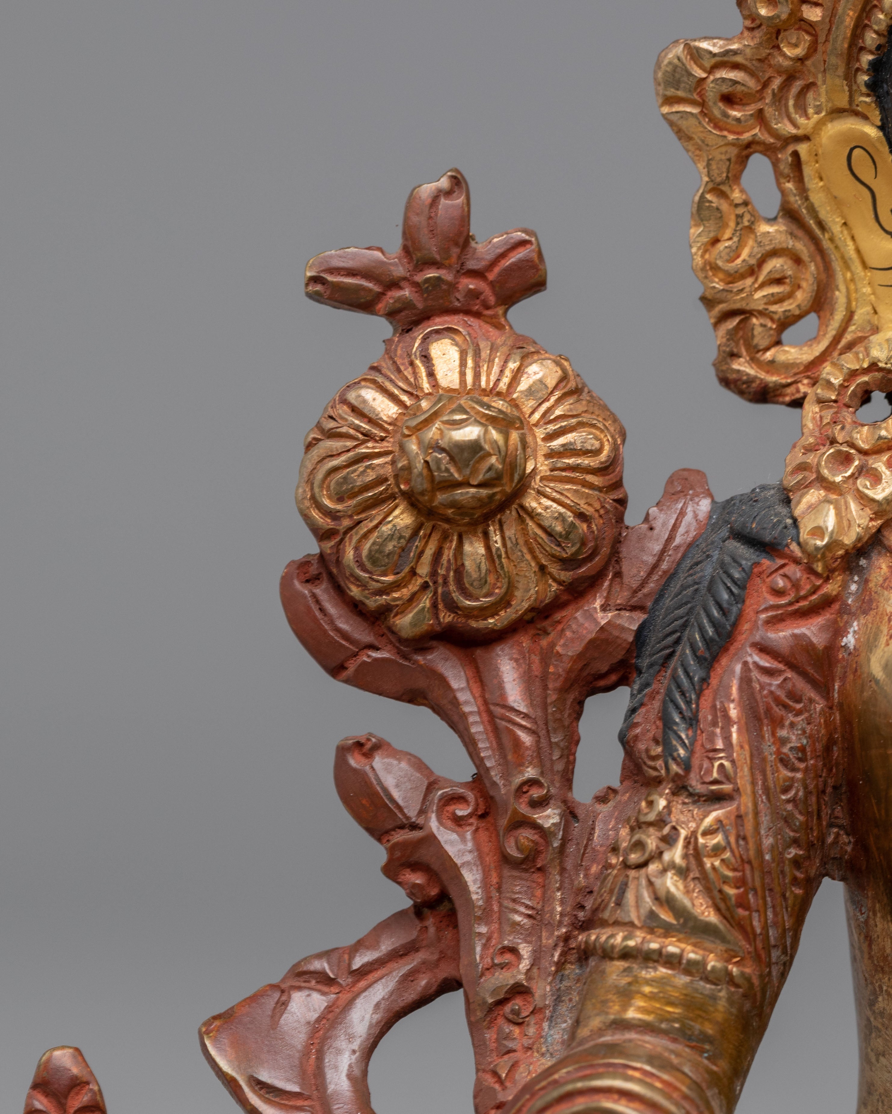 Handmade Sita Tara Statue for Altar | Gold Plated Sita Tara