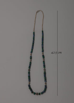White Metal Necklace Featuring Gemstones | Beautiful Handcrafted Design