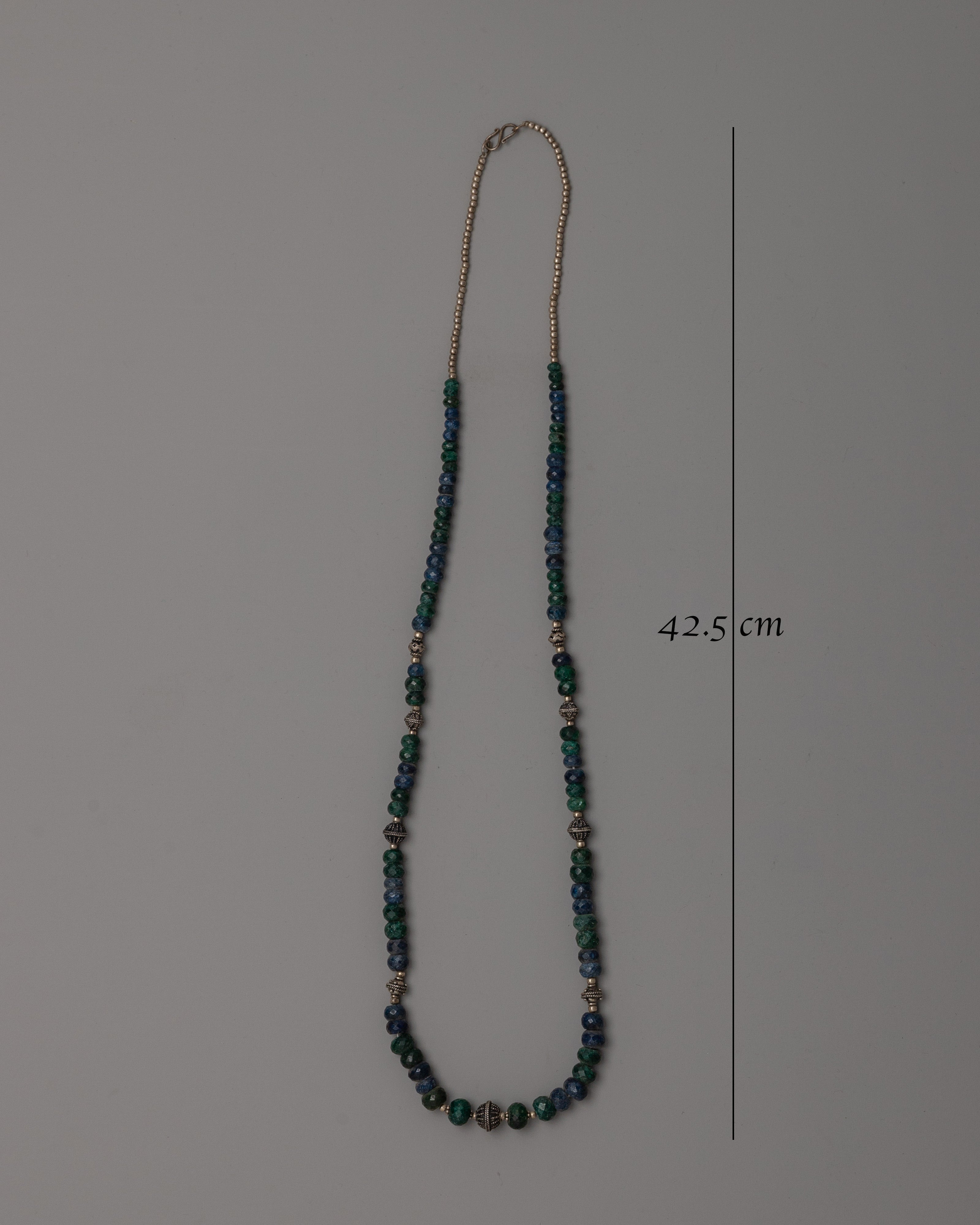 White Metal Necklace Featuring Gemstones | Beautiful Handcrafted Design