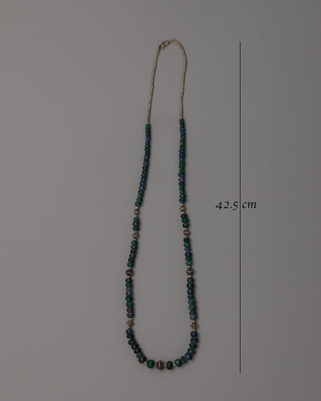 White Metal Necklace Featuring Gemstones | Beautiful Handcrafted Design