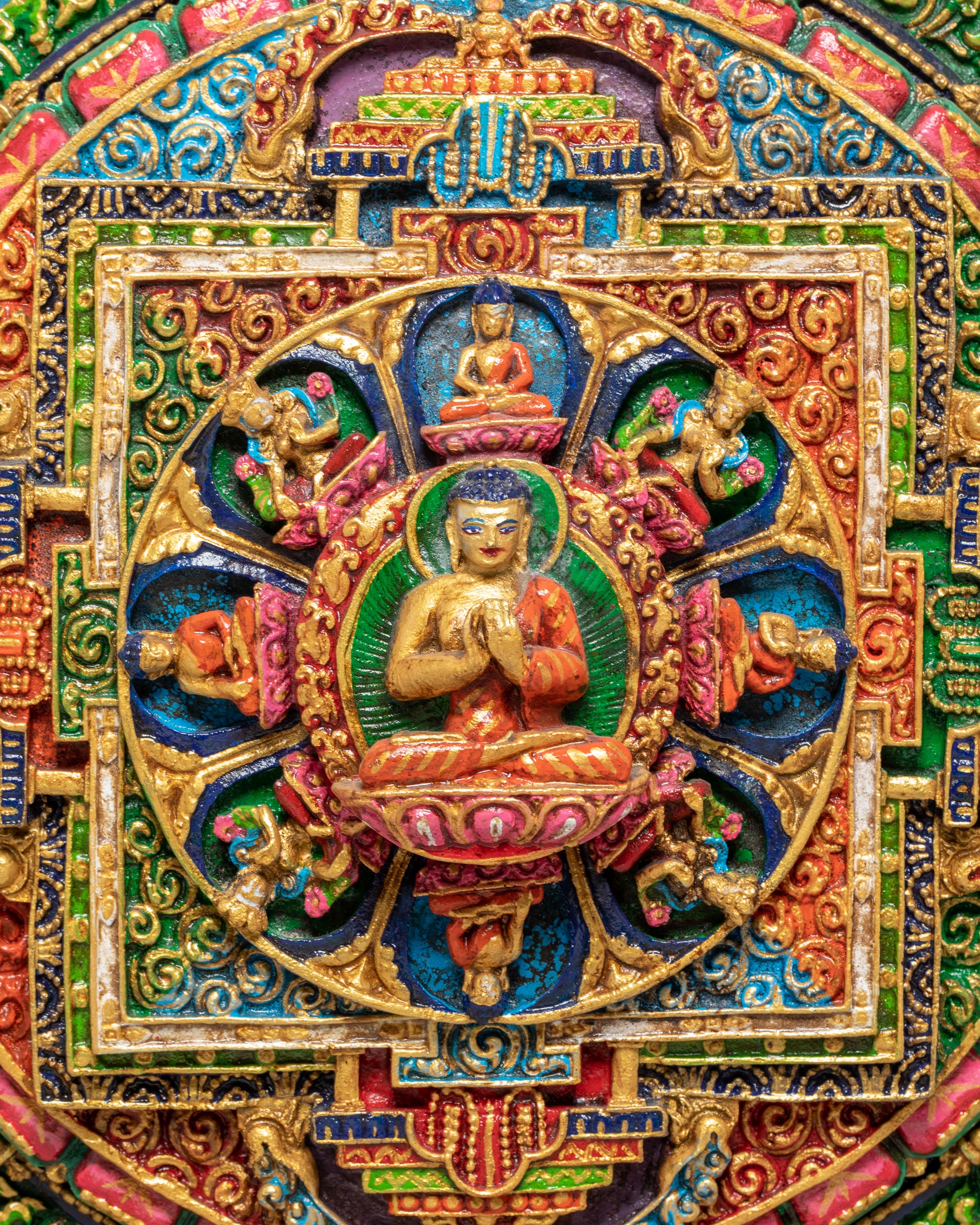 Handmade Vairocana Mandala Wall Hanging | Tibetan Buddhist Mandala Art