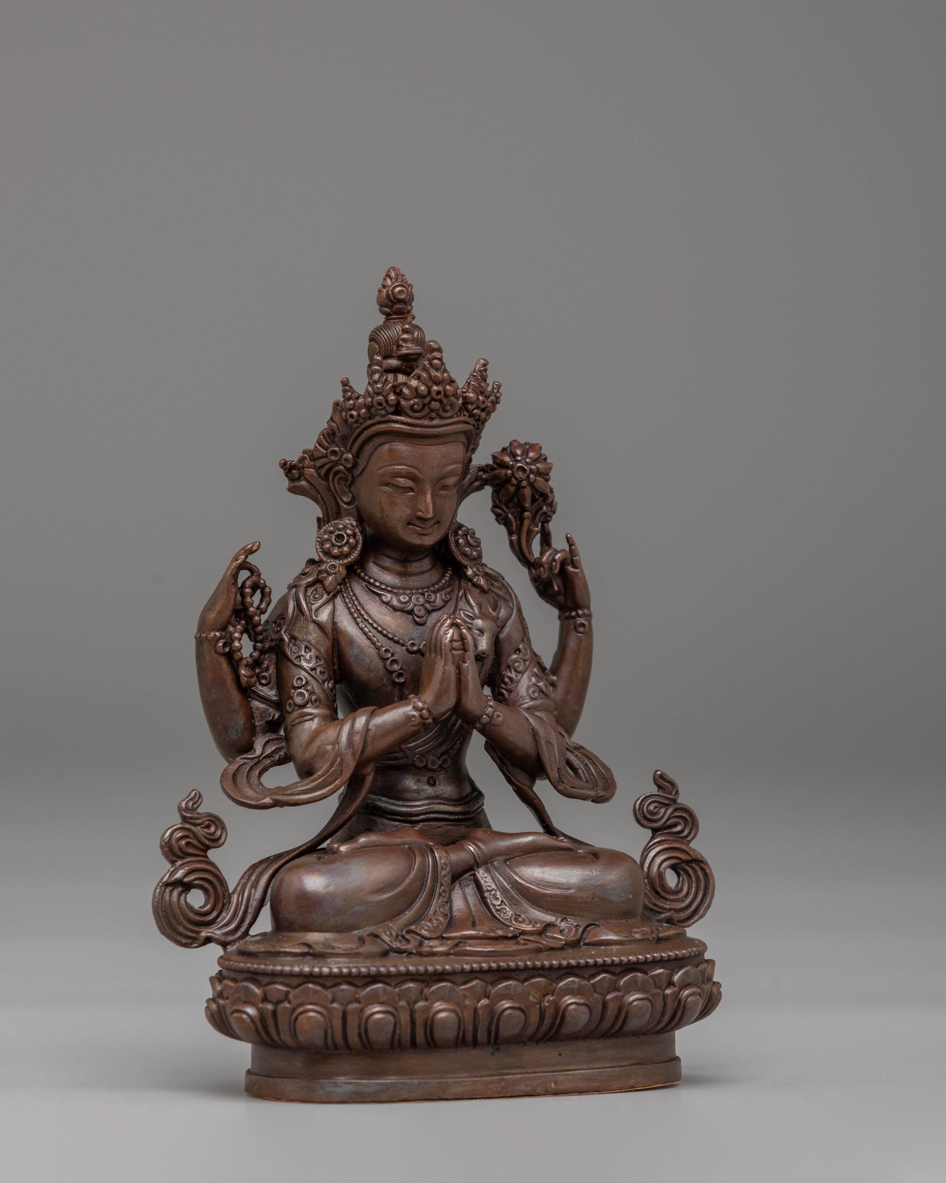 Chenrezig Statue for Meditation | Tibetan Bodhisattva of Compassion