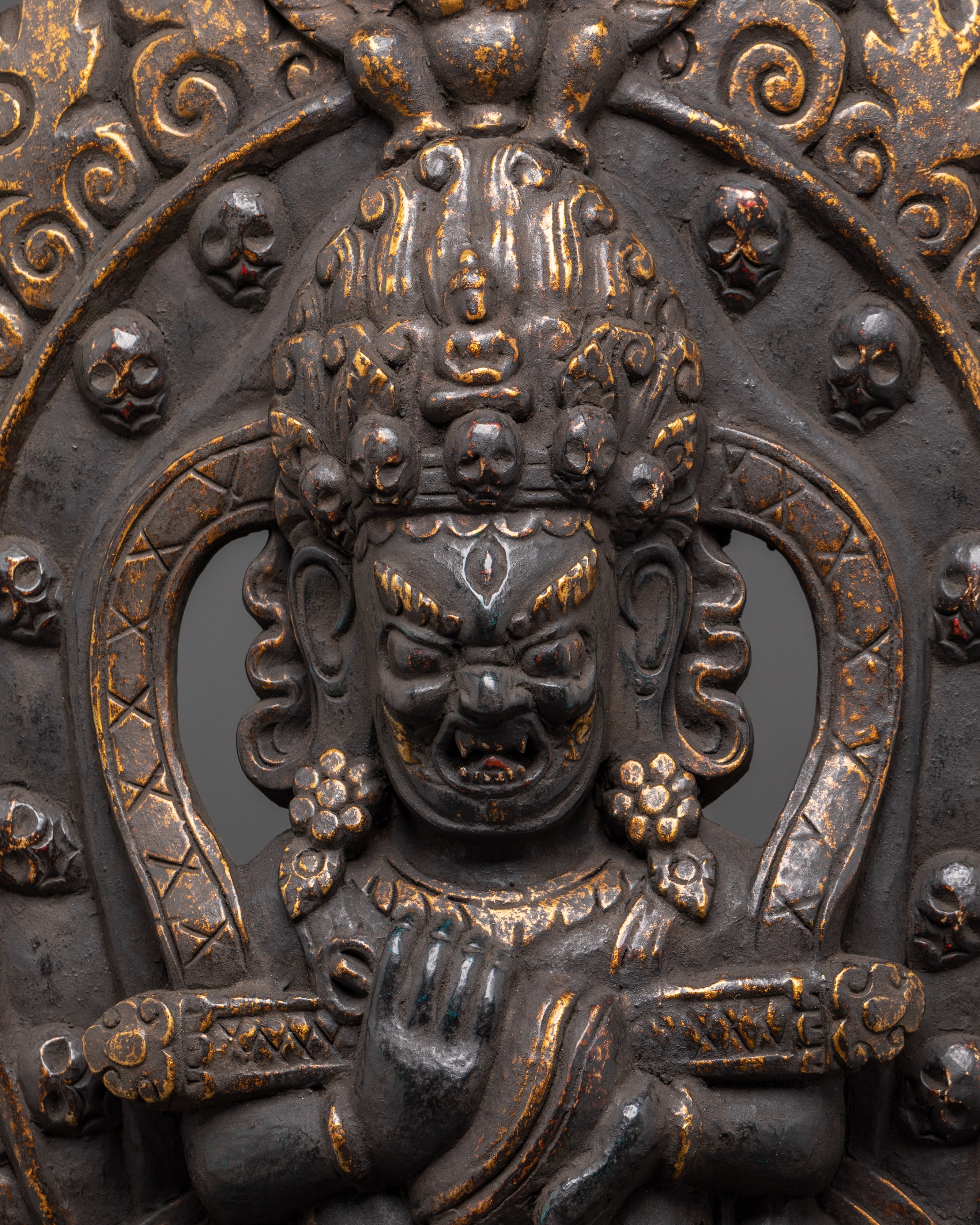 Handcrafted Shakya Mahakala Sculpture | Tibetan Protector Deity