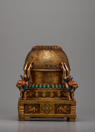 Premium Tibetan Tomb or Stupa Statue | Handcrafted Buddhist Stupa for Home Altar