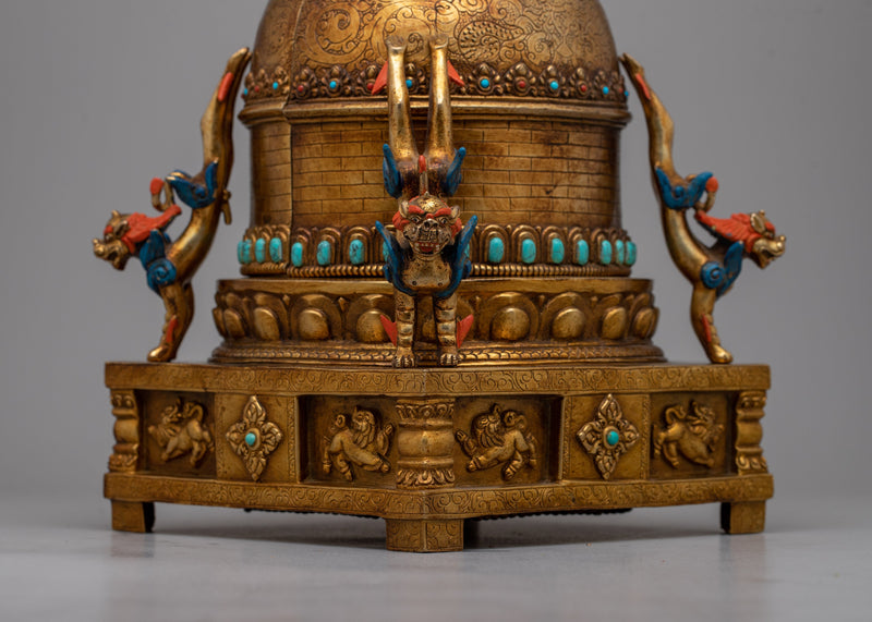 Premium Tibetan Tomb or Stupa Statue | Handcrafted Buddhist Stupa for Home Altar