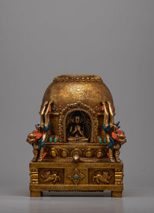 Premium Tibetan Tomb or Stupa Statue | Handcrafted Buddhist Stupa for Home Altar