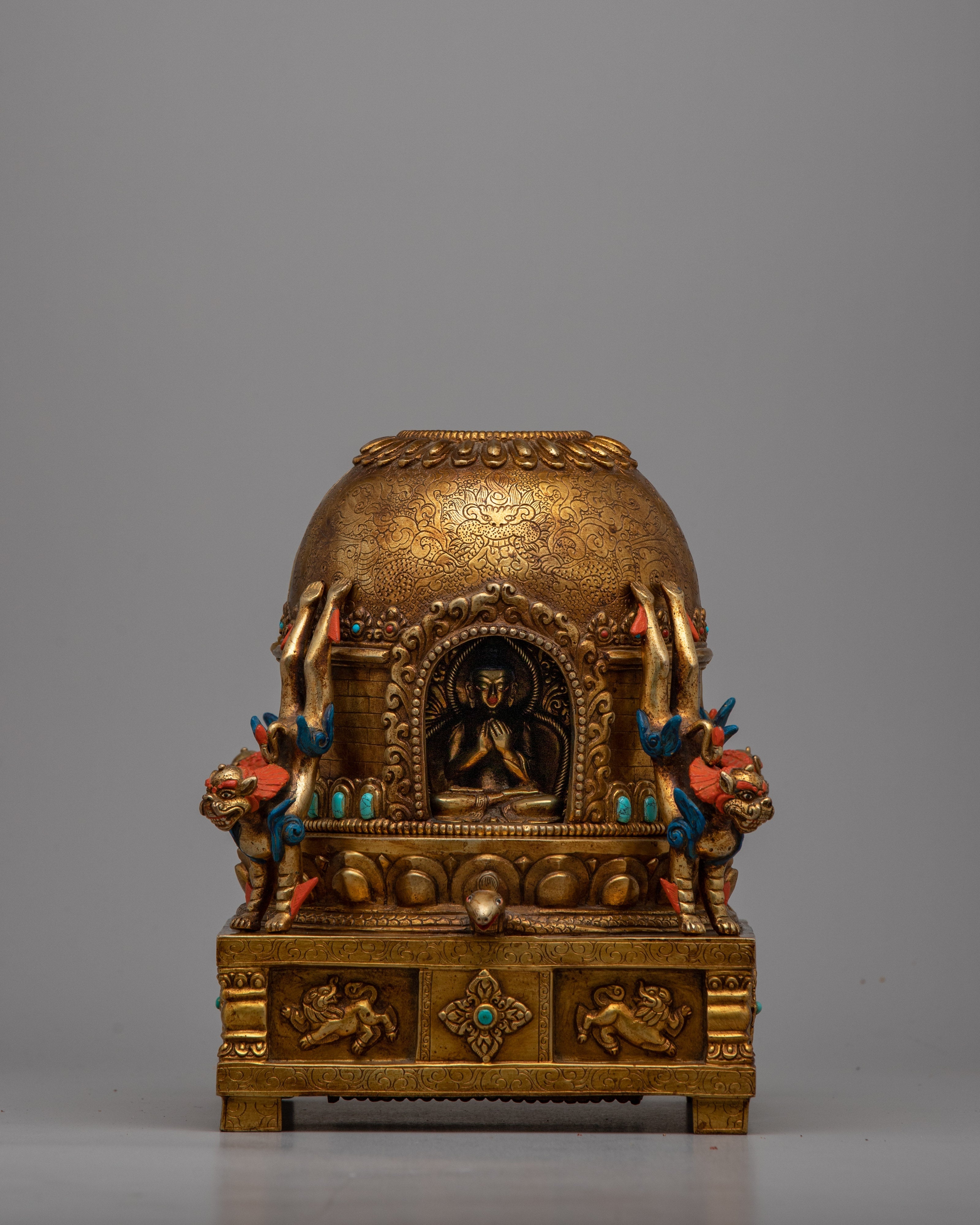 Premium Tibetan Tomb or Stupa Statue | Handcrafted Buddhist Stupa for Home Altar