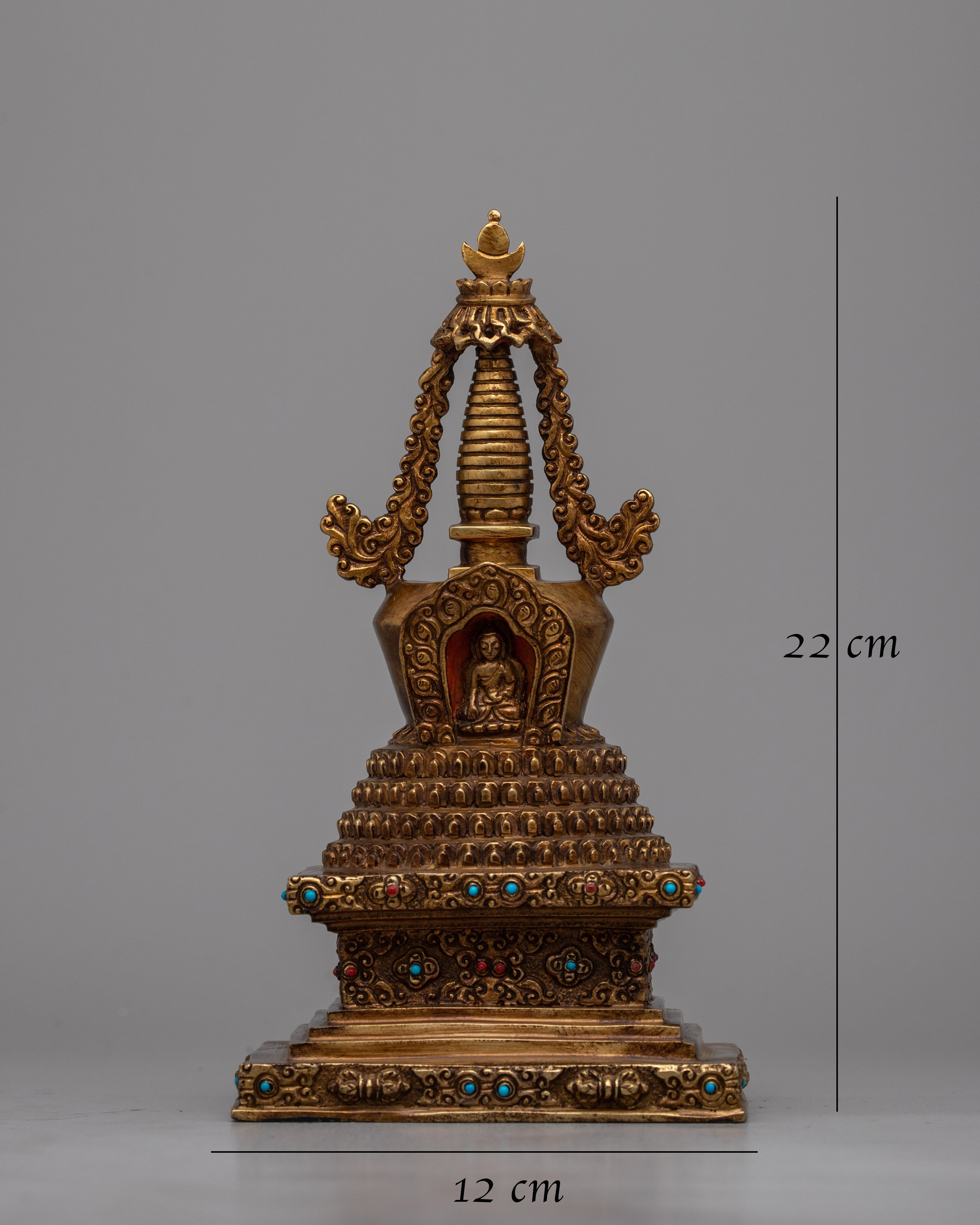 Copper Stupa | Religious Chorten Symbolizing Enlightenment and Peace