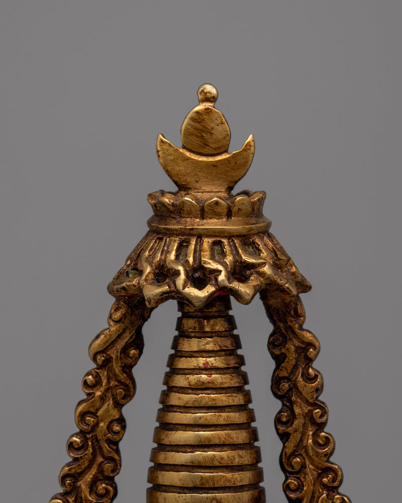 Copper Stupa | Religious Chorten Symbolizing Enlightenment and Peace