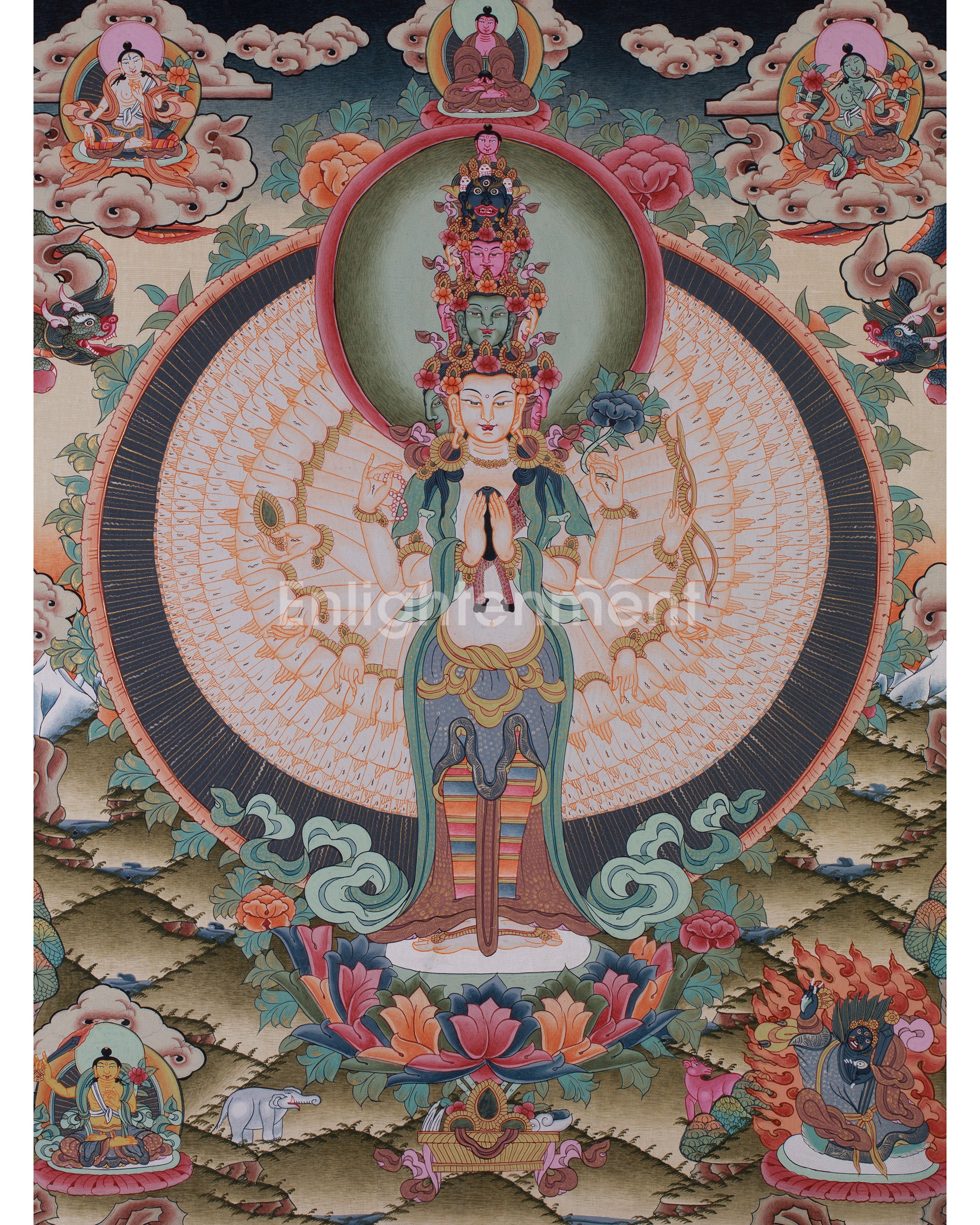 Thousand-Arms Avalokiteshvara Painting | Bodhisattva of Compassion and Mercy