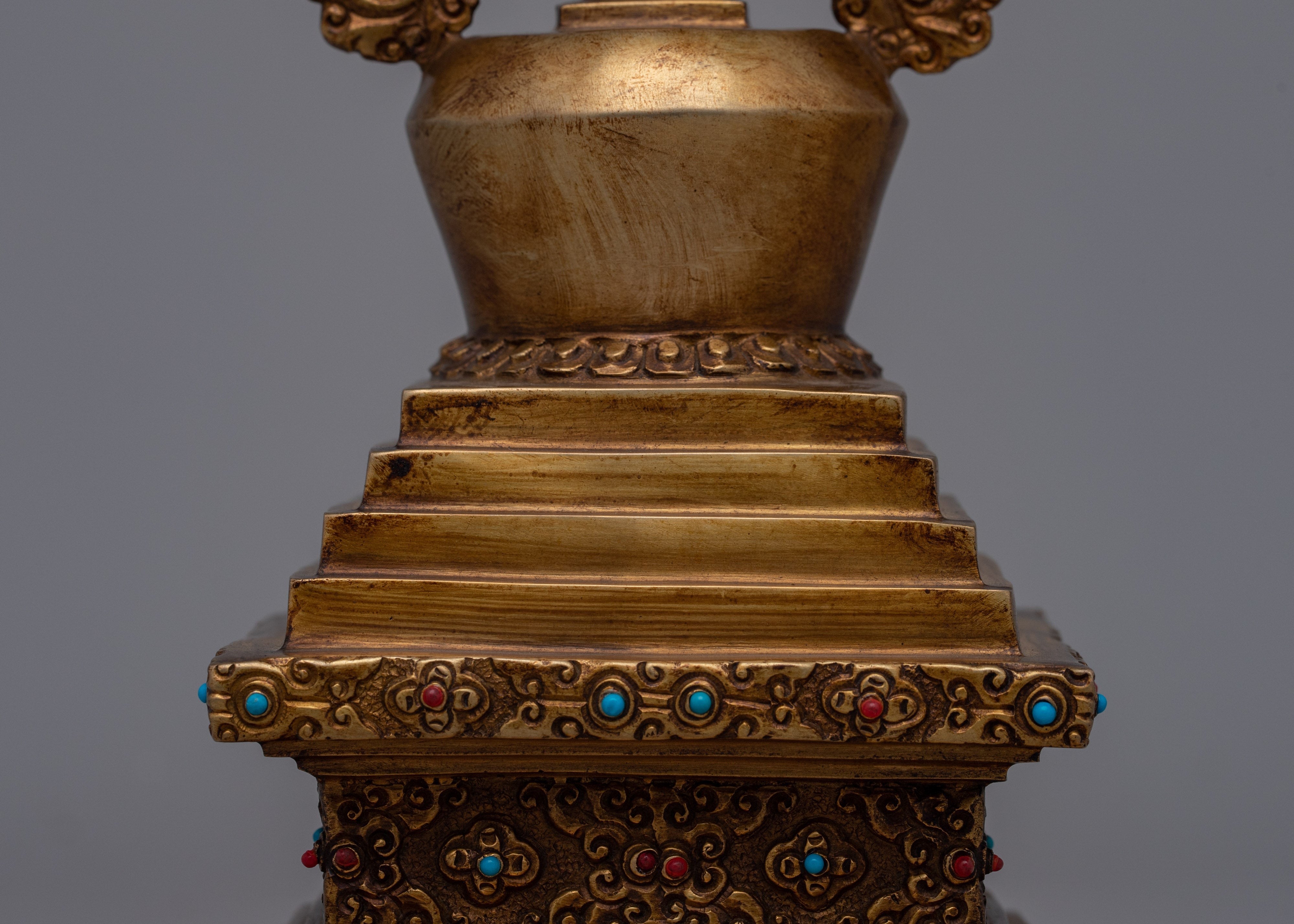 Shrine Stupa Decor | Handmade Religious Artifact Symbolizing Enlightenment and Peace