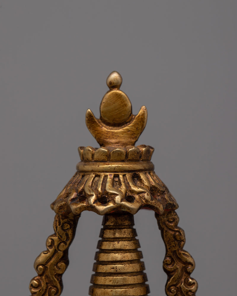 Traditional Copper Tibetan Stupa Statue | Symbol of the Ultimate Reality Enhancing Meditation and Home Decor