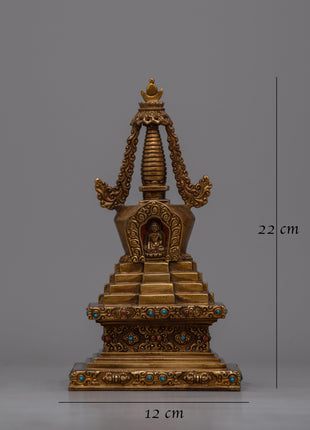 Stupa Offering | Buddhist Religious Artifacts Symbolizing Devotion & Spiritual Enlightenment