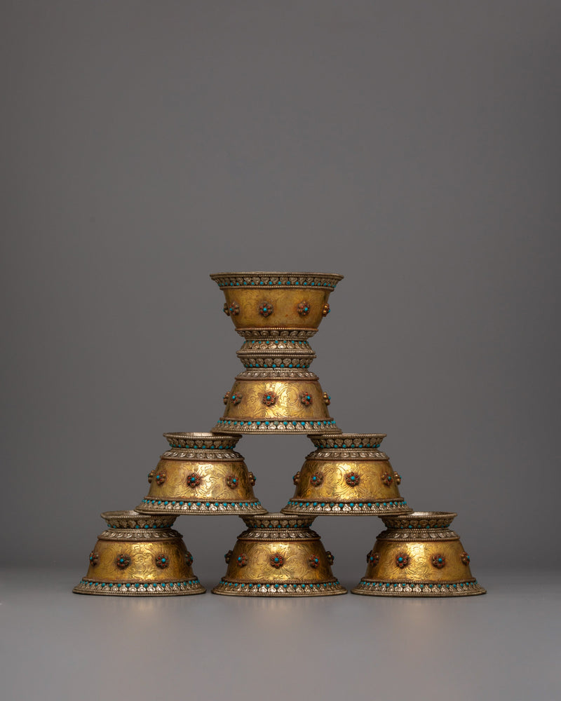 Buddhist Offering Bowls | Artistic Interpretation of Sacred Buddhist Rituals and Offerings