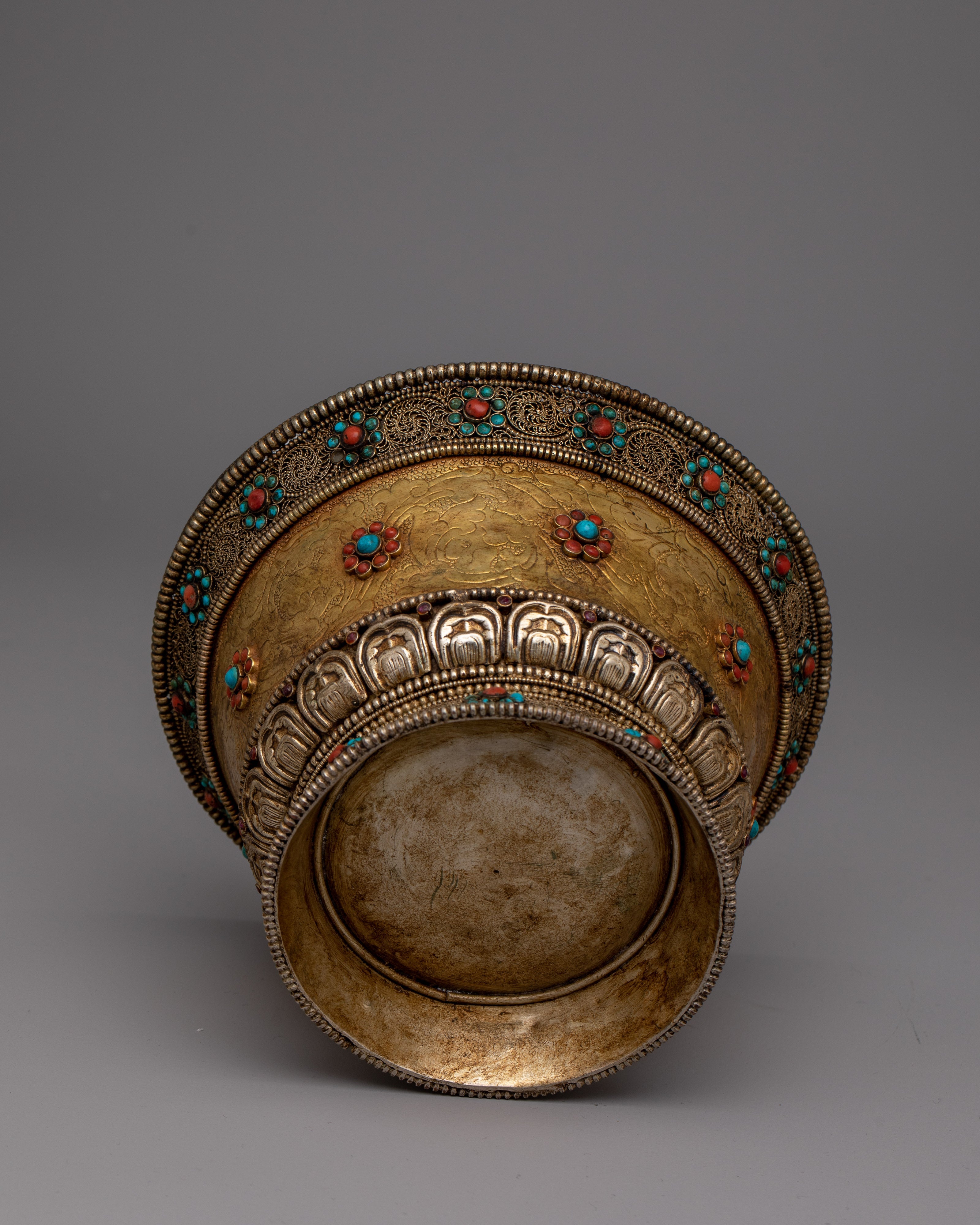 Tibetan Water Bowl Offering | Handmade Ritual Vessel Symbolizing Purity and Devotion