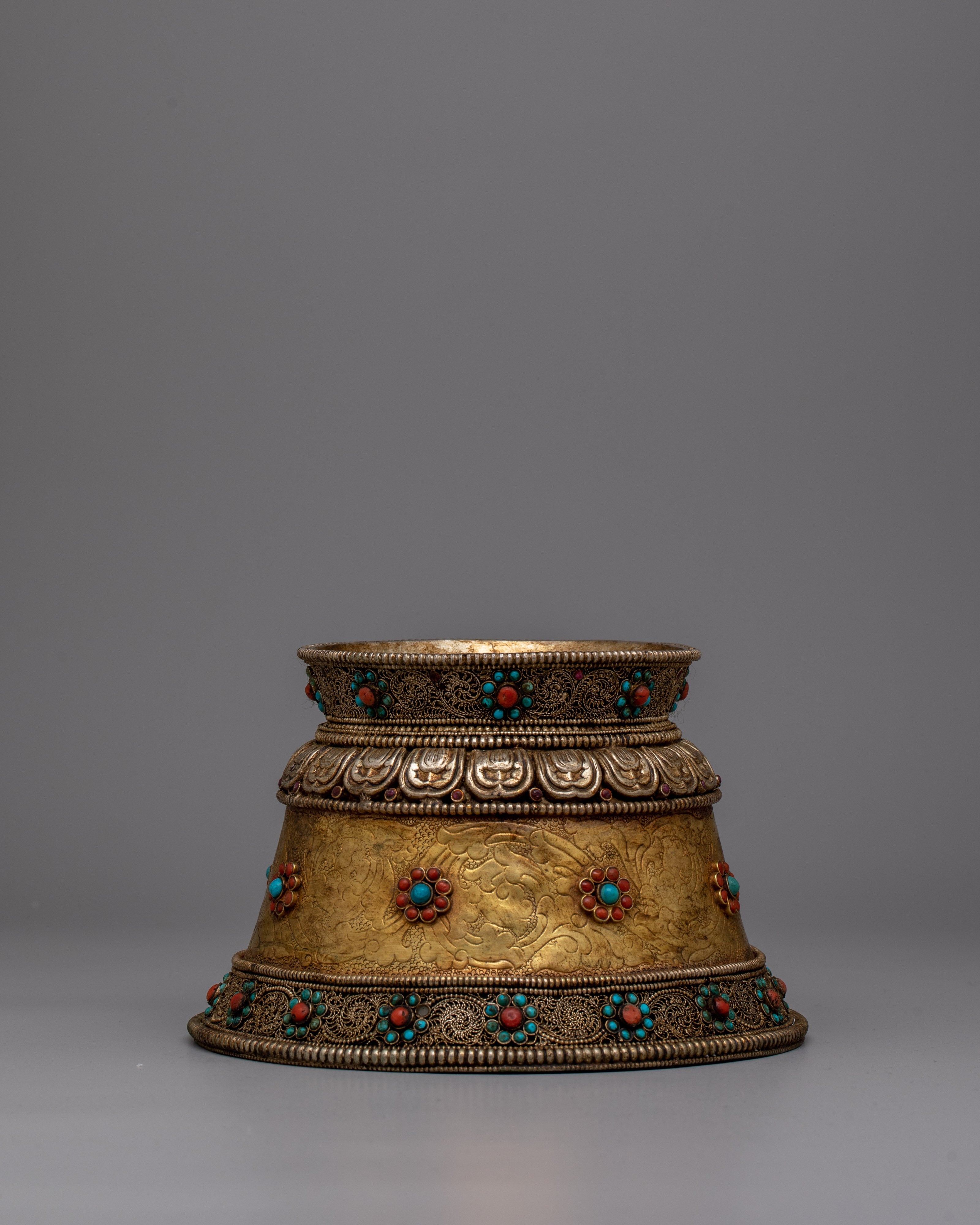 Tibetan Water Bowl Offering | Handmade Ritual Vessel Symbolizing Purity and Devotion