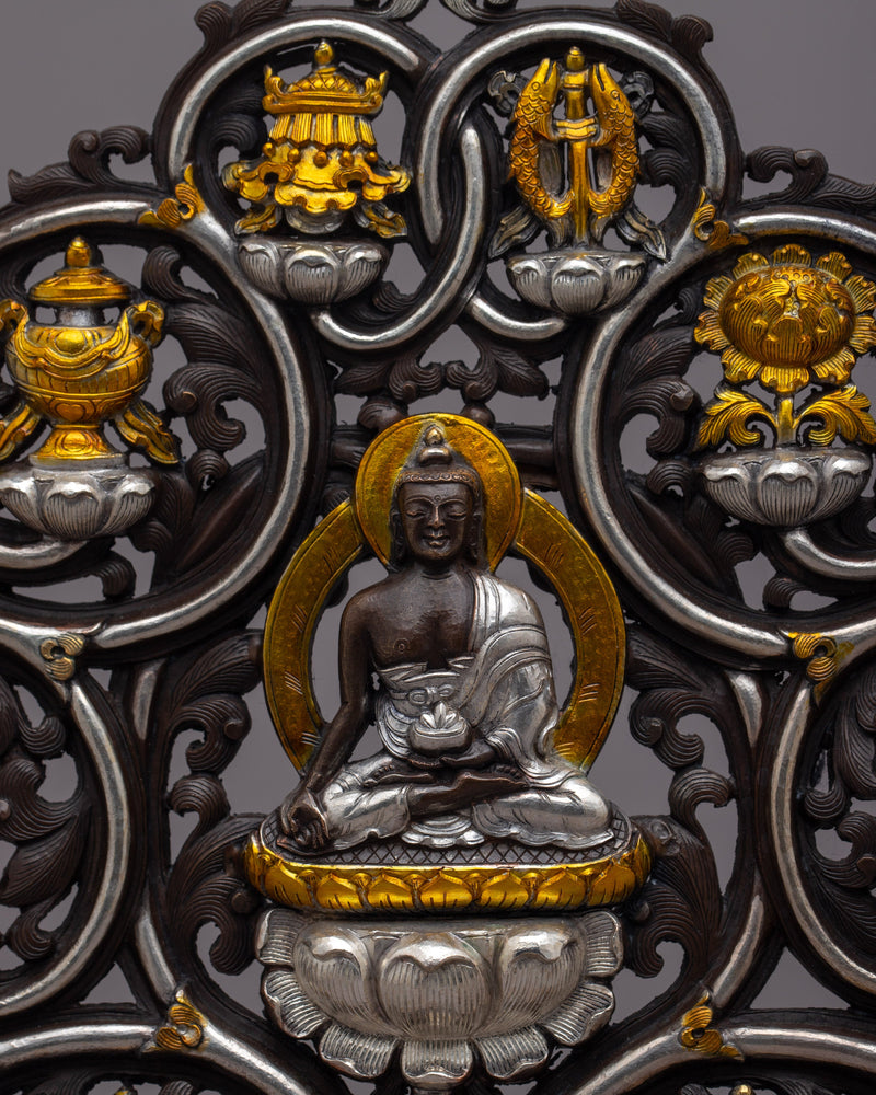 Ratnasambhava Buddha with 8 Auspicious Symbols | Perfect for Home Decor