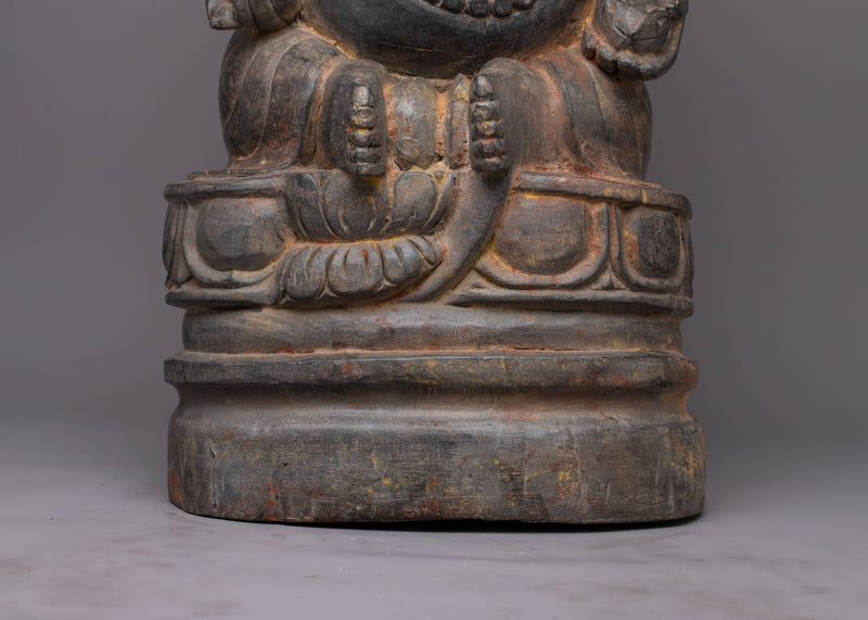 Wooden Dzambhala Statue | Symbol of Wealth and Prosperity