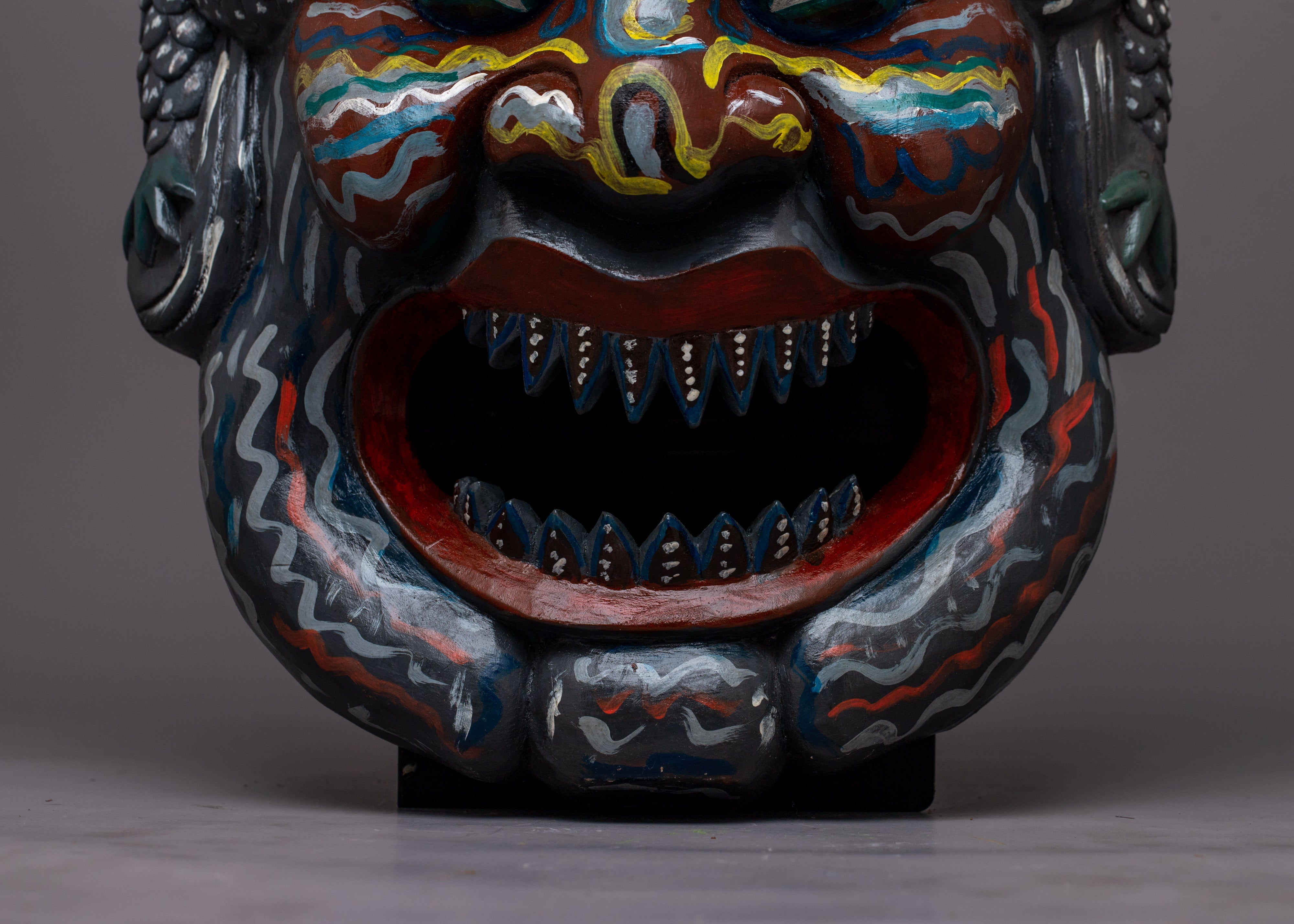 Wooden Mask Wall Hanging | Cultural Decor for Home