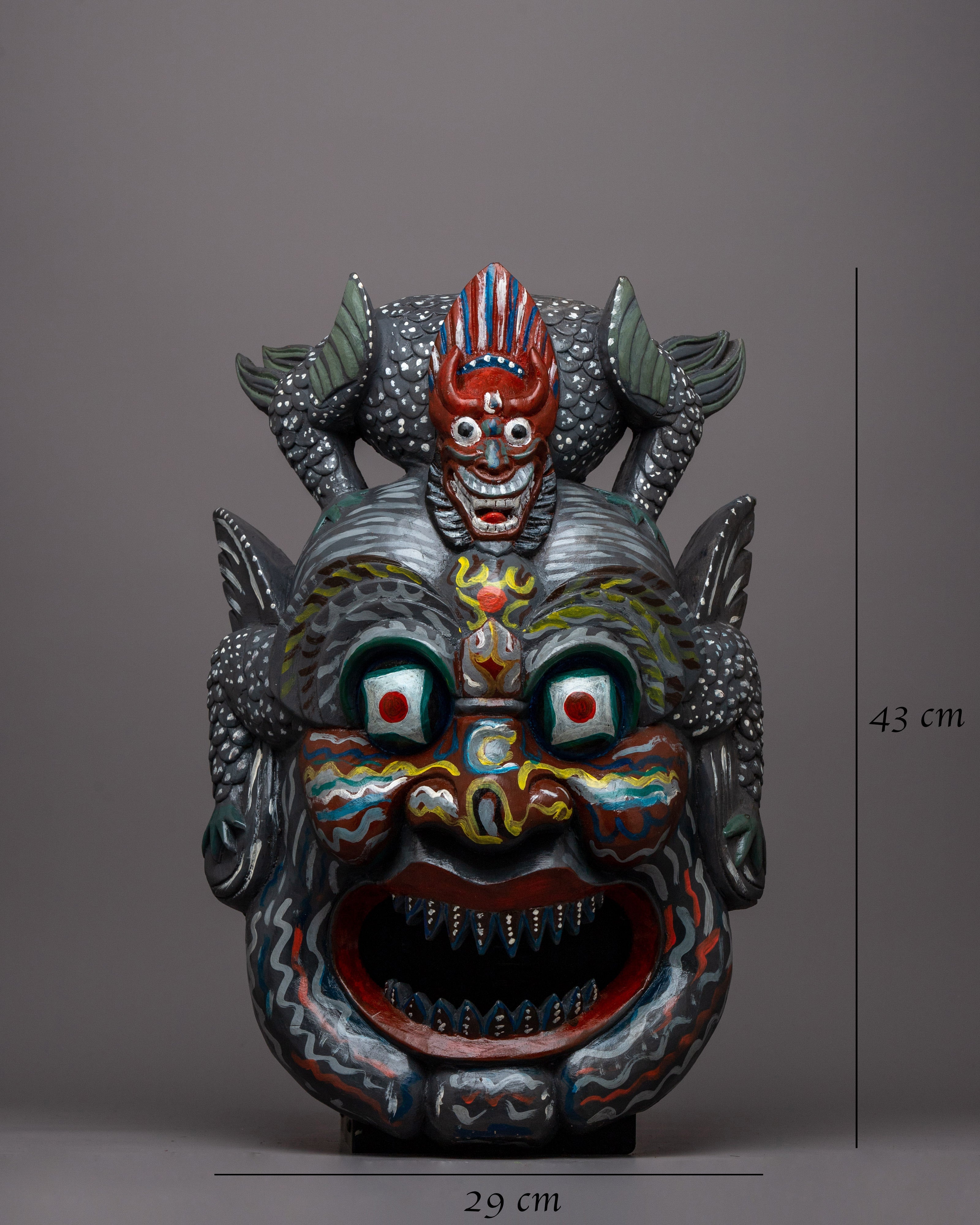 Wooden Mask Wall Hanging | Cultural Decor for Home