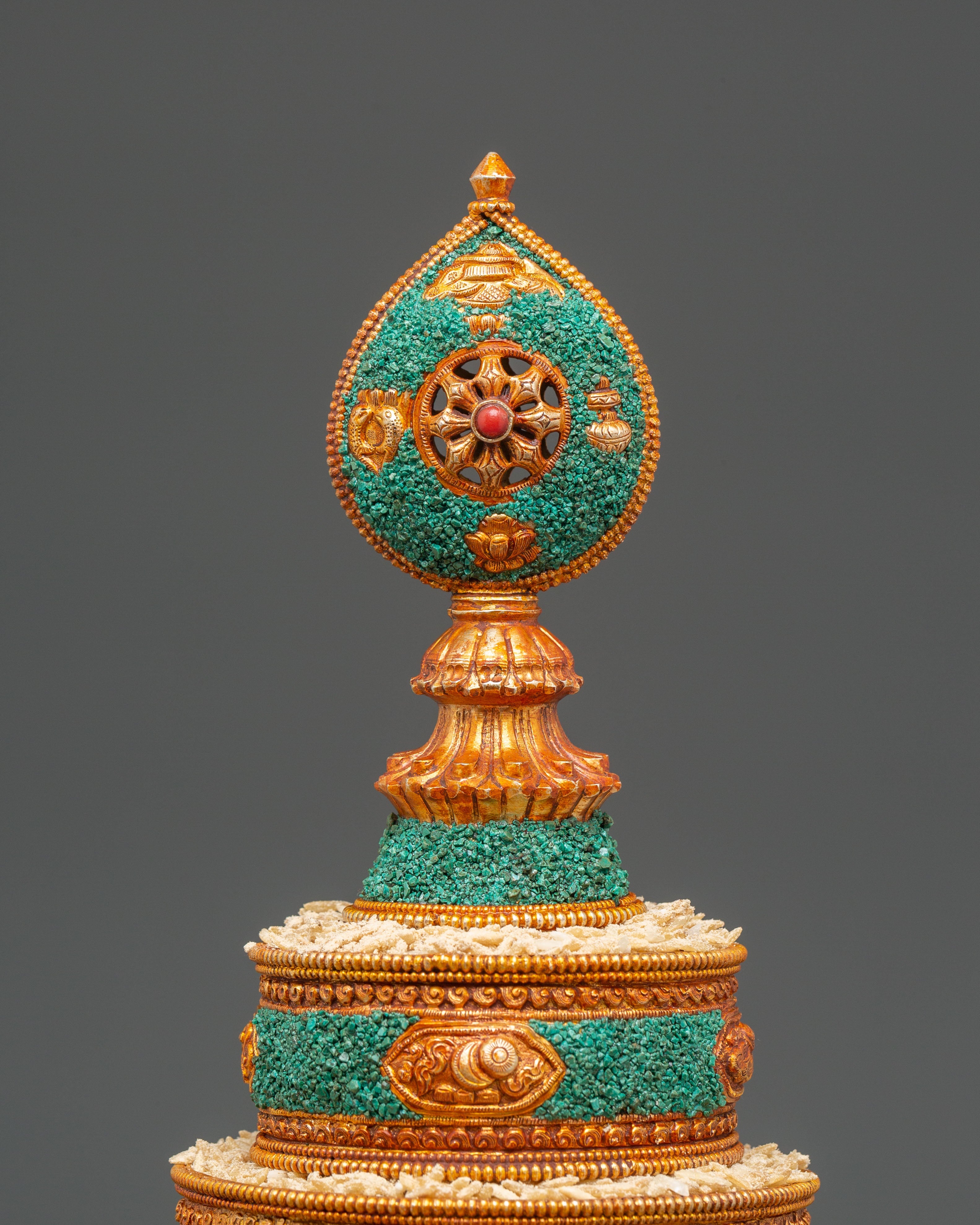 Sacred Traditional Gold Plated Mandala | Tibetan Buddhist Sacred Art Sculpture