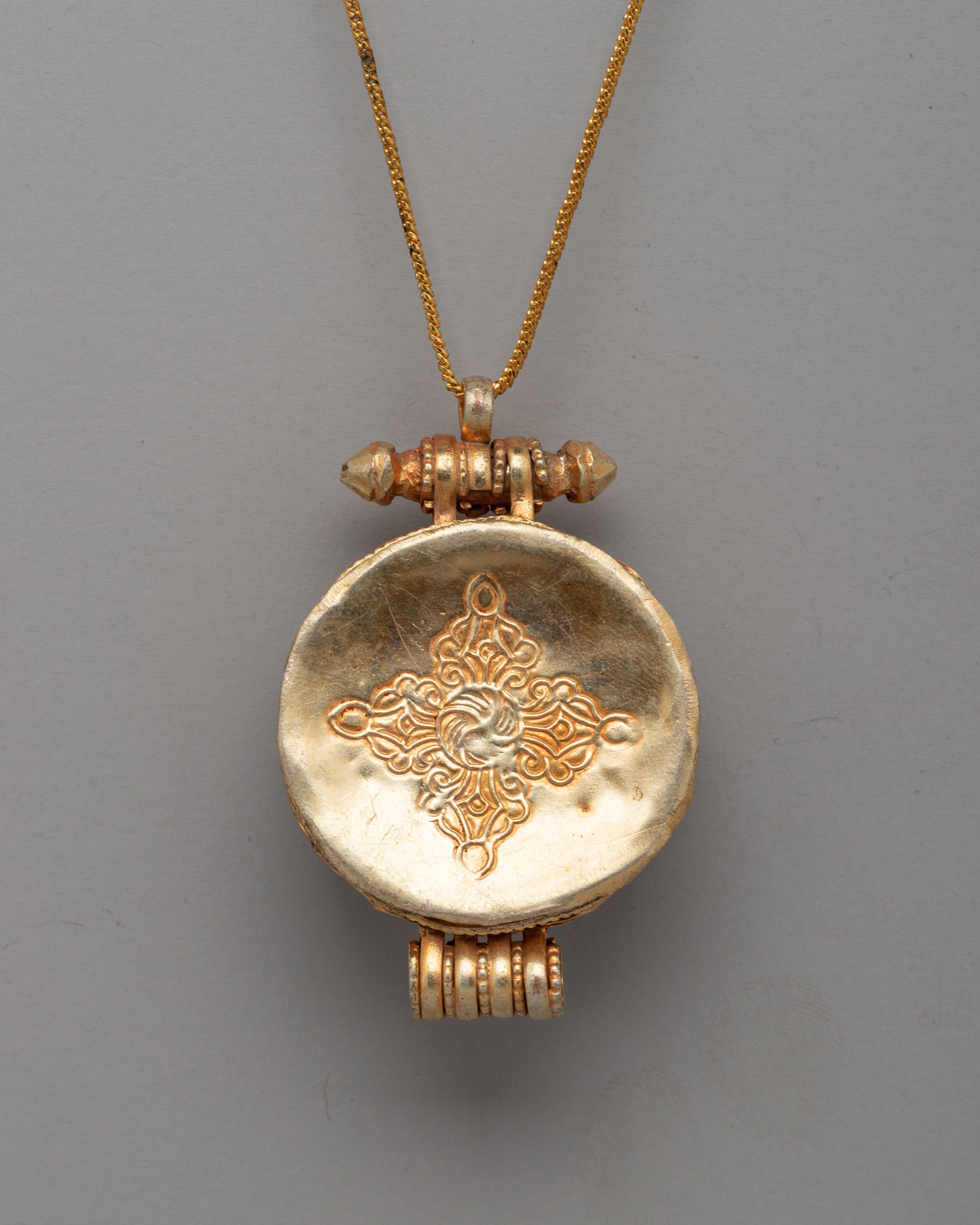 Handcrafted Copper Ghau Box | Sacred Tibetan Amulet Holder for Prayer