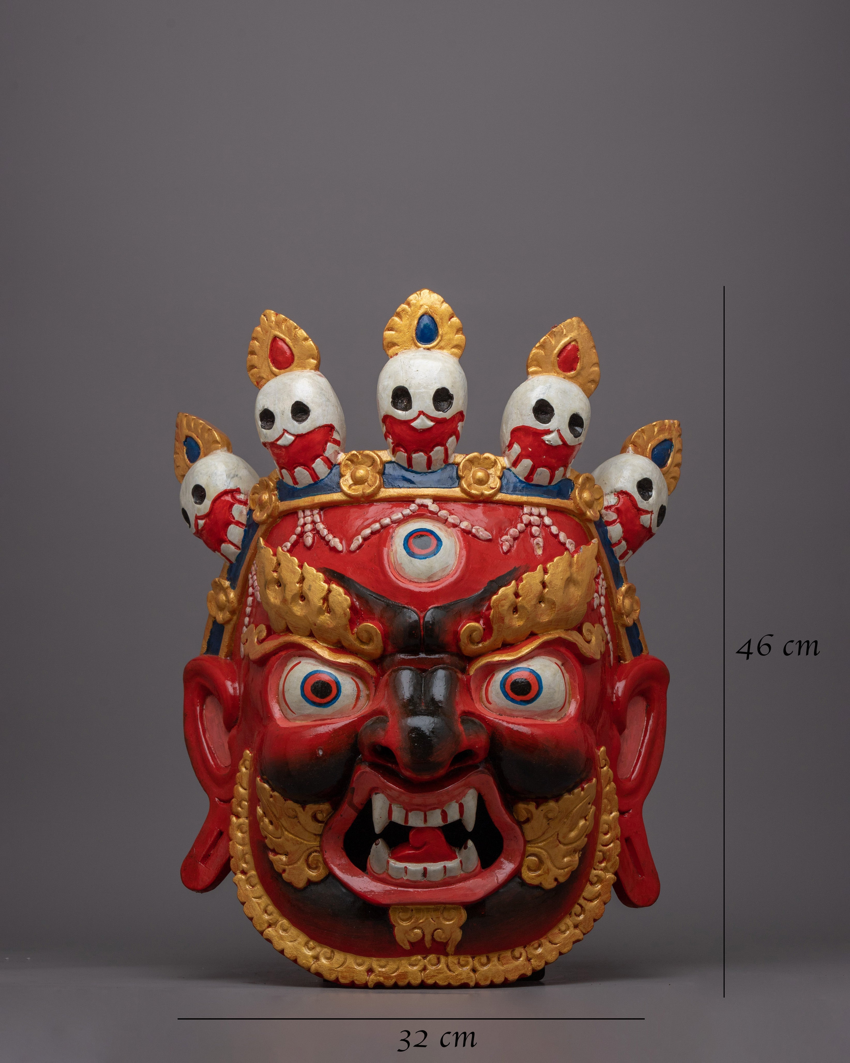 Face Wall Hanging |  Artistic Interpretation of a Powerful Tibetan Guardian Deity