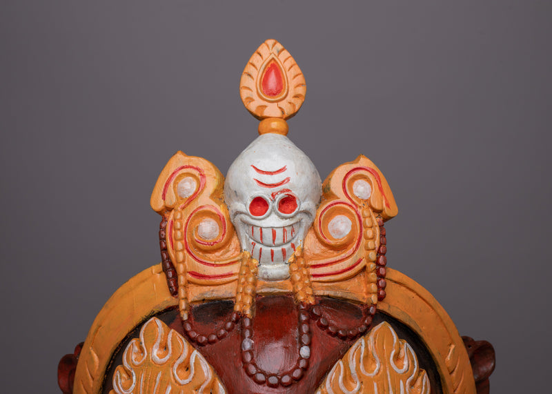 Fierce Face Mask Wall Hanging | Tibetan Decor Piece Evoking Strength & Boldness for Altars