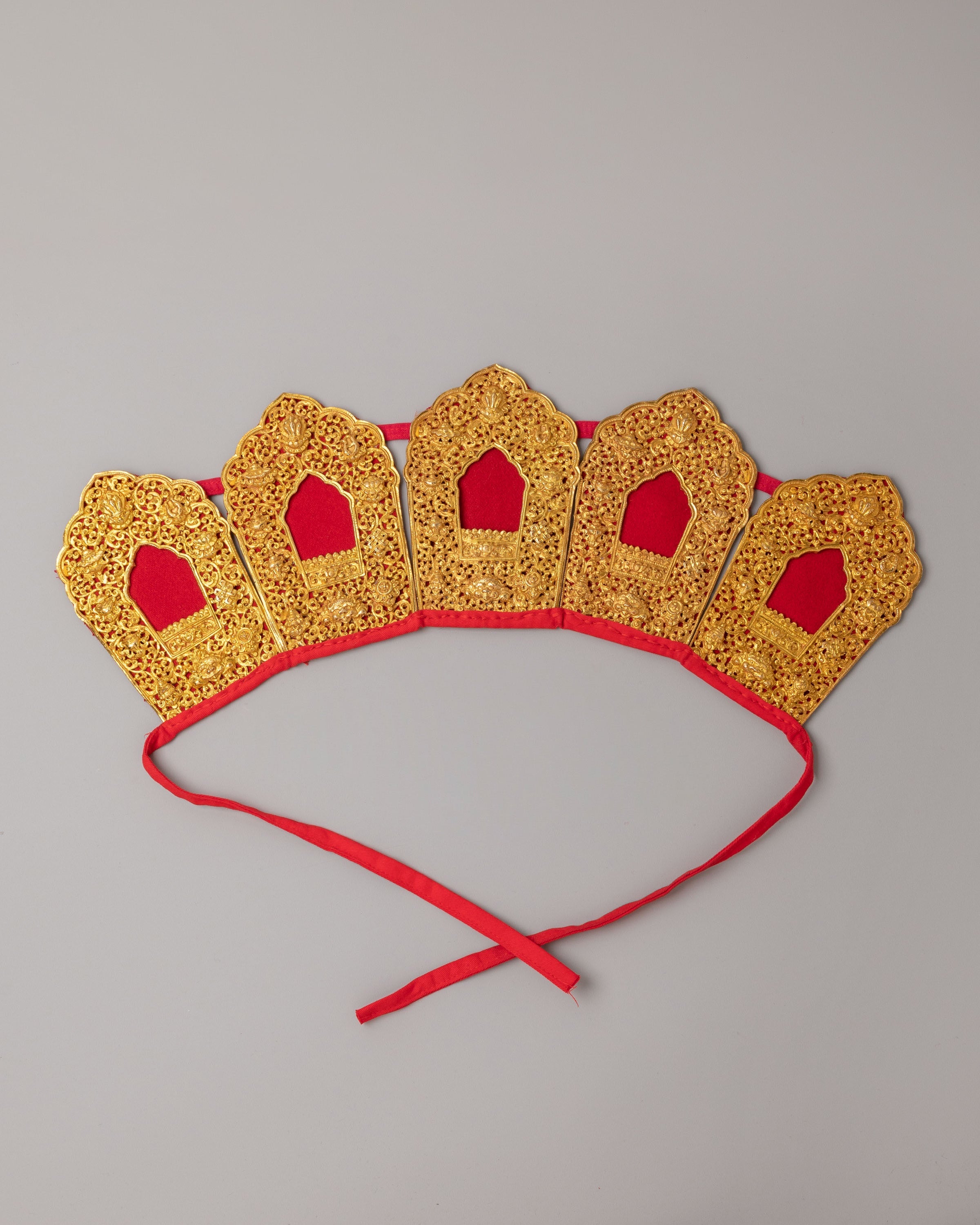 Sacred Buddhist Ceremonial Crown | Ritual Headwear for Meditation Devotion