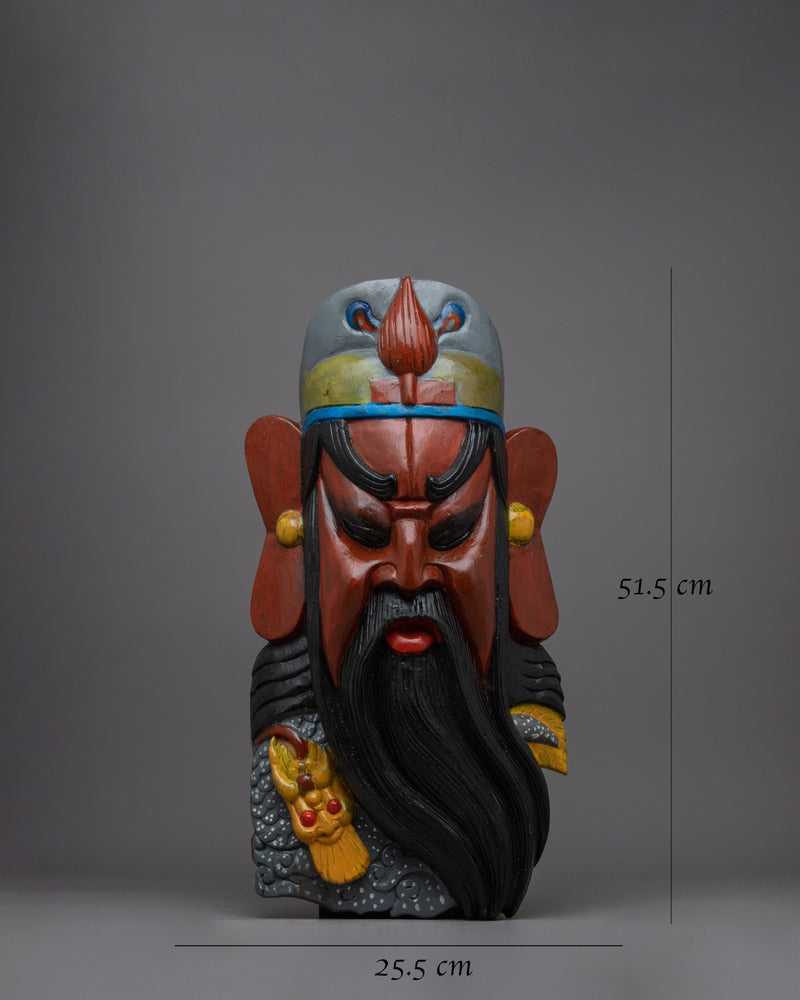 Guan Gong Yu Face Mask Wall Hanging | Symbol of Courage and Honor in Chinese Mythology