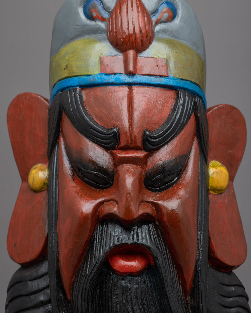 Guan Gong Yu Face Mask Wall Hanging | Symbol of Courage and Honor in Chinese Mythology