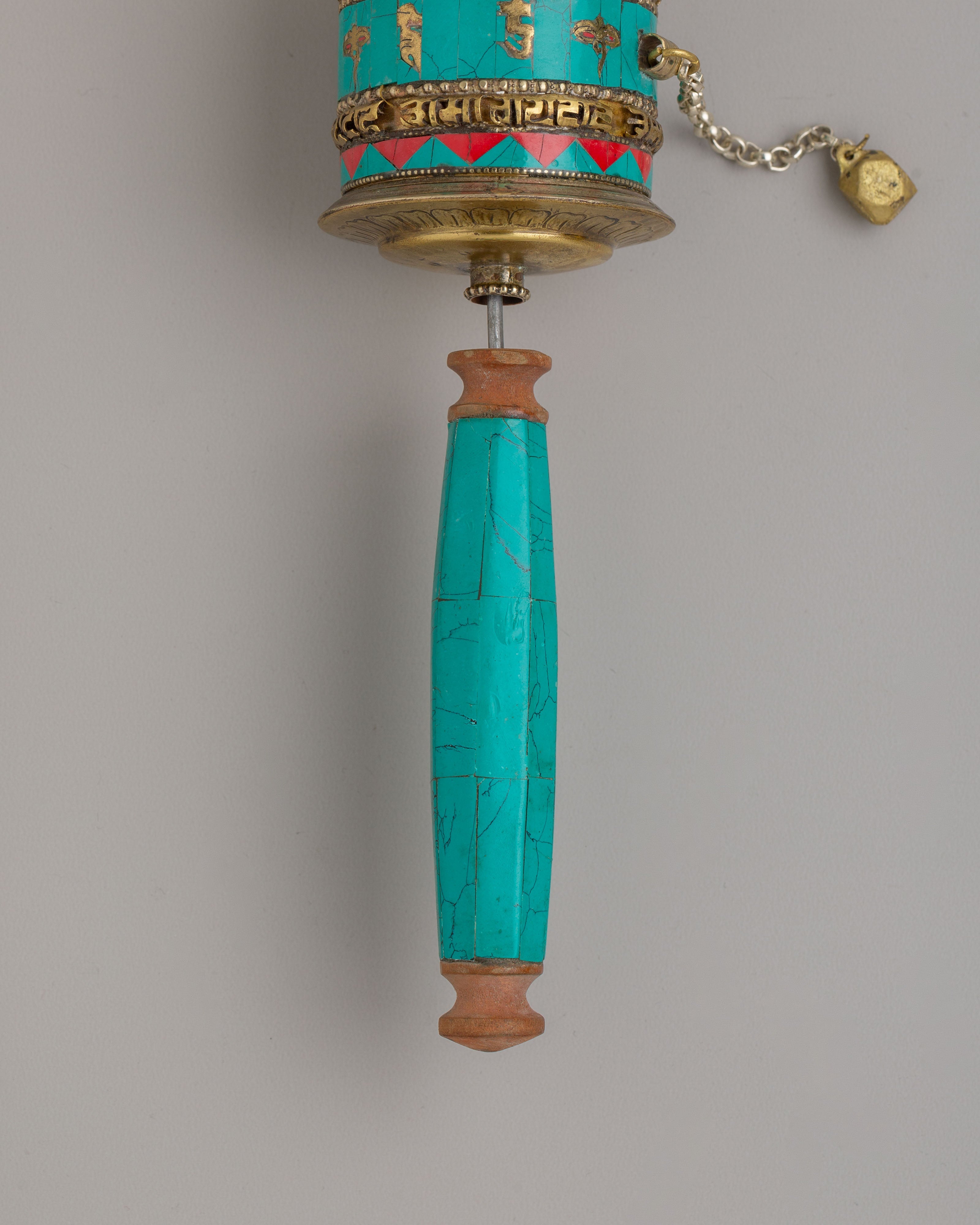 Spiritual Healing Prayer Wheel | Handcrafted with Brass and Gemstones