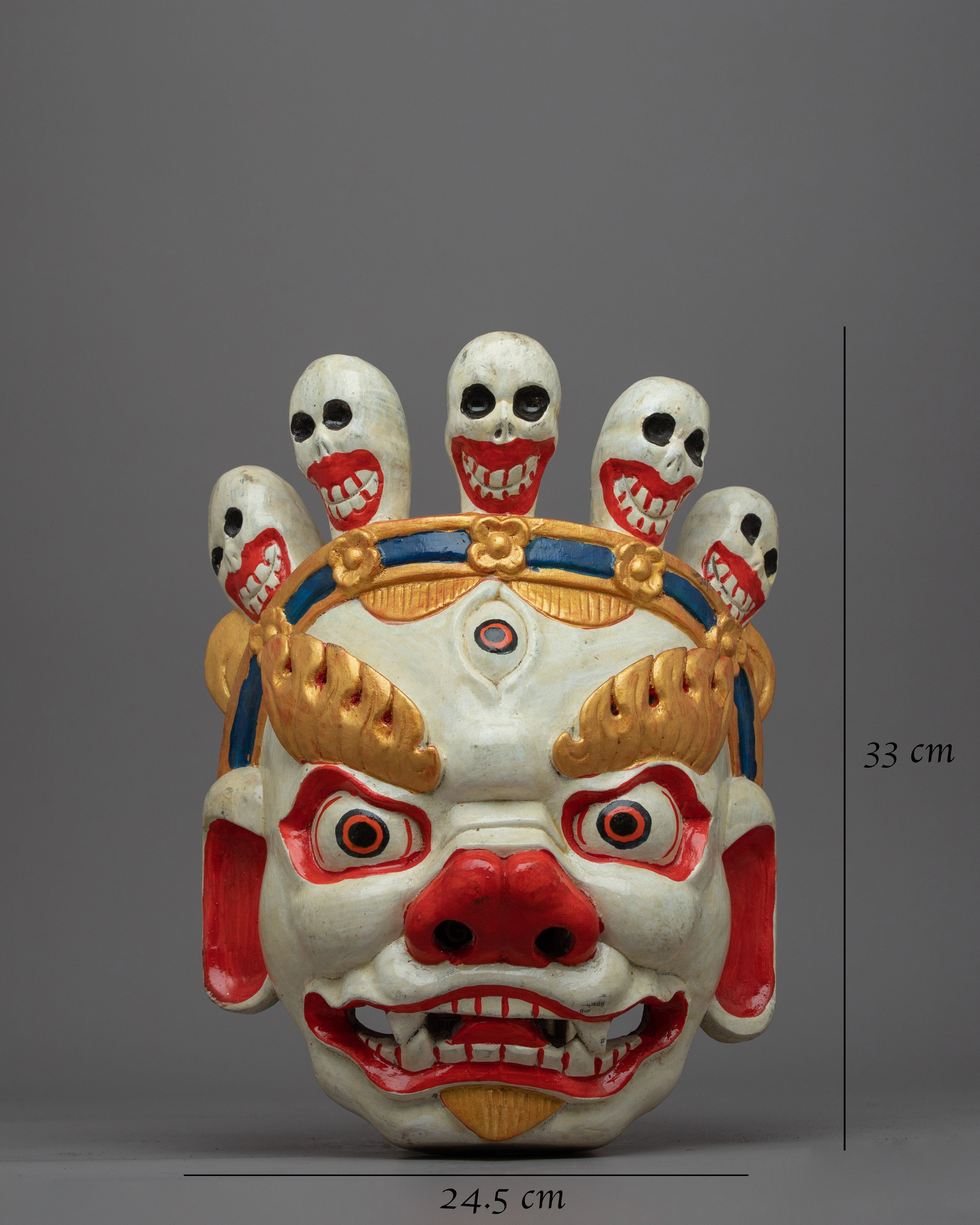 Fierce Mask for Wall Hanging | Buddhist Tapestry Depicting Strong Cultural Identity and Symbolism