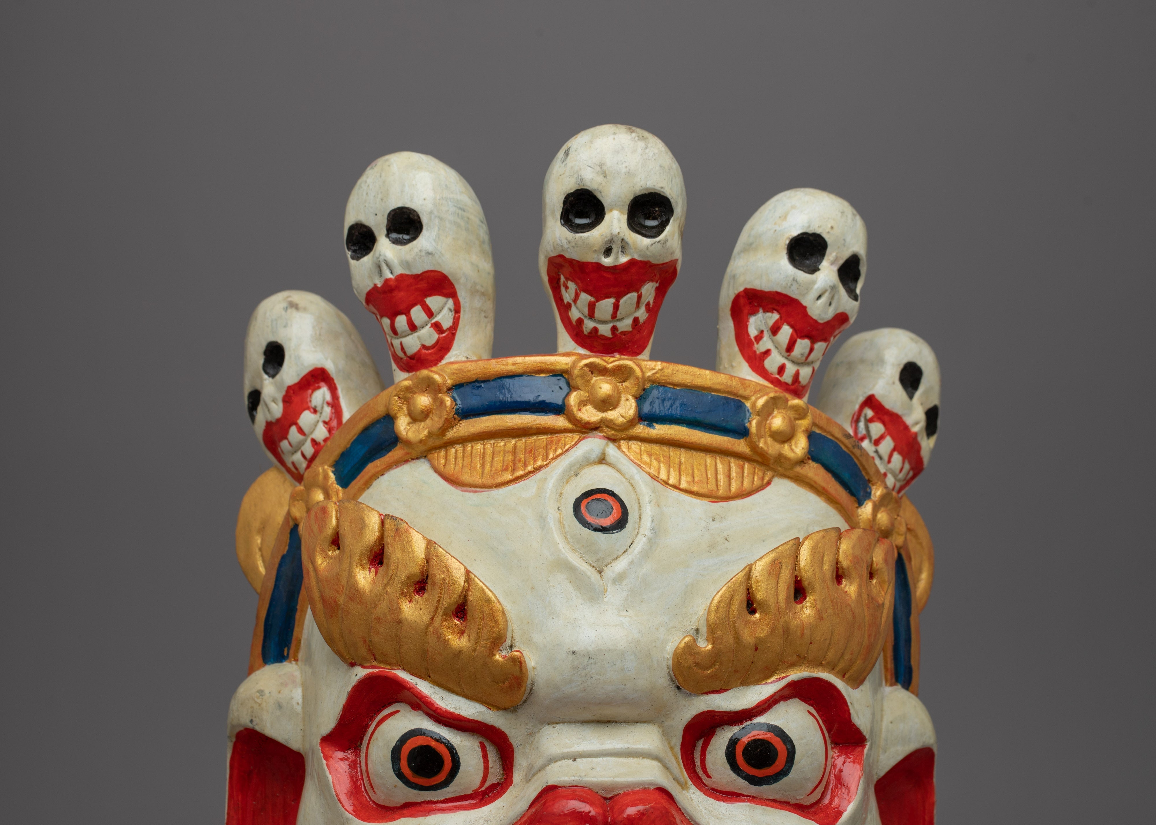 Fierce Mask for Wall Hanging | Buddhist Tapestry Depicting Strong Cultural Identity and Symbolism