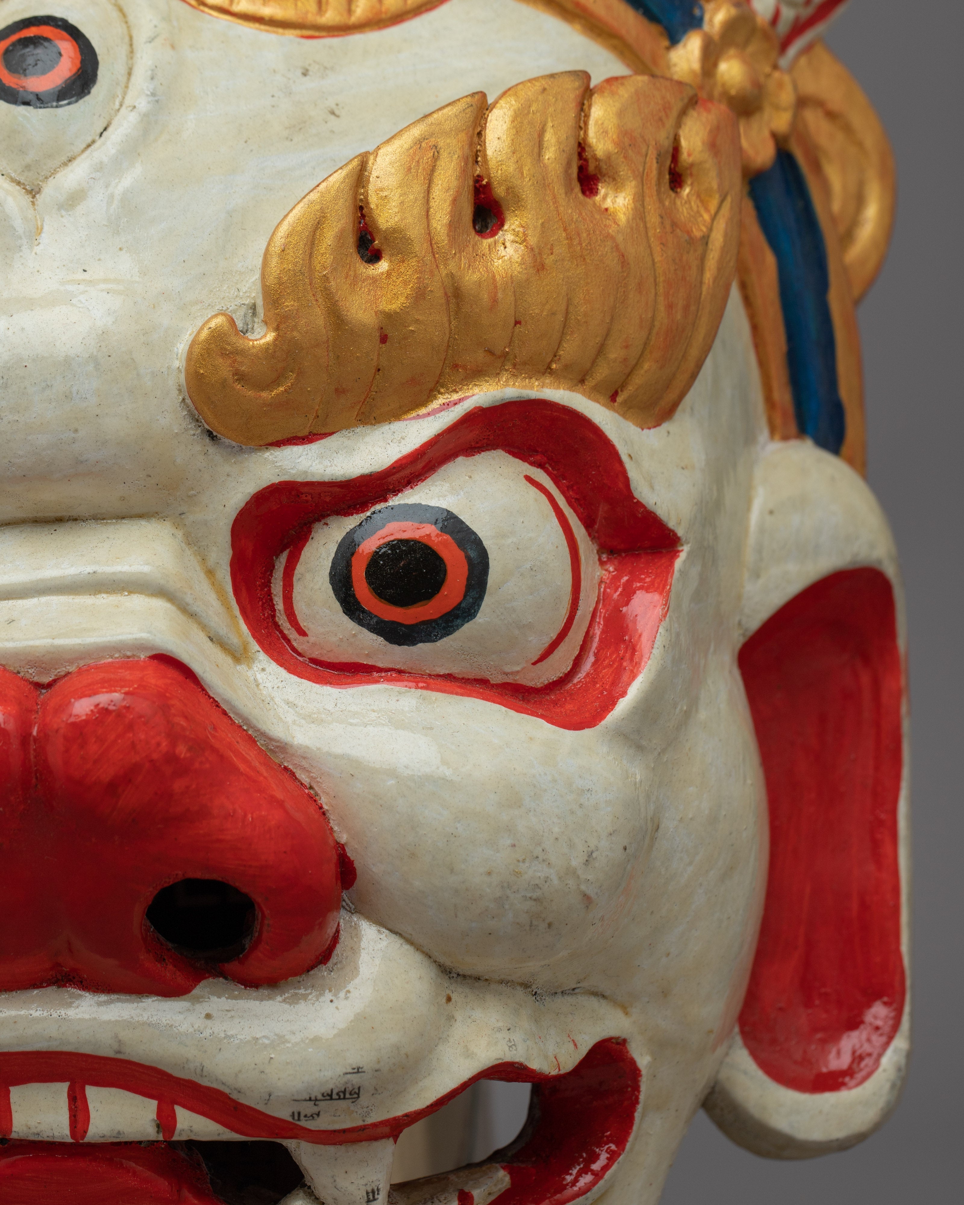 Fierce Mask for Wall Hanging | Buddhist Tapestry Depicting Strong Cultural Identity and Symbolism