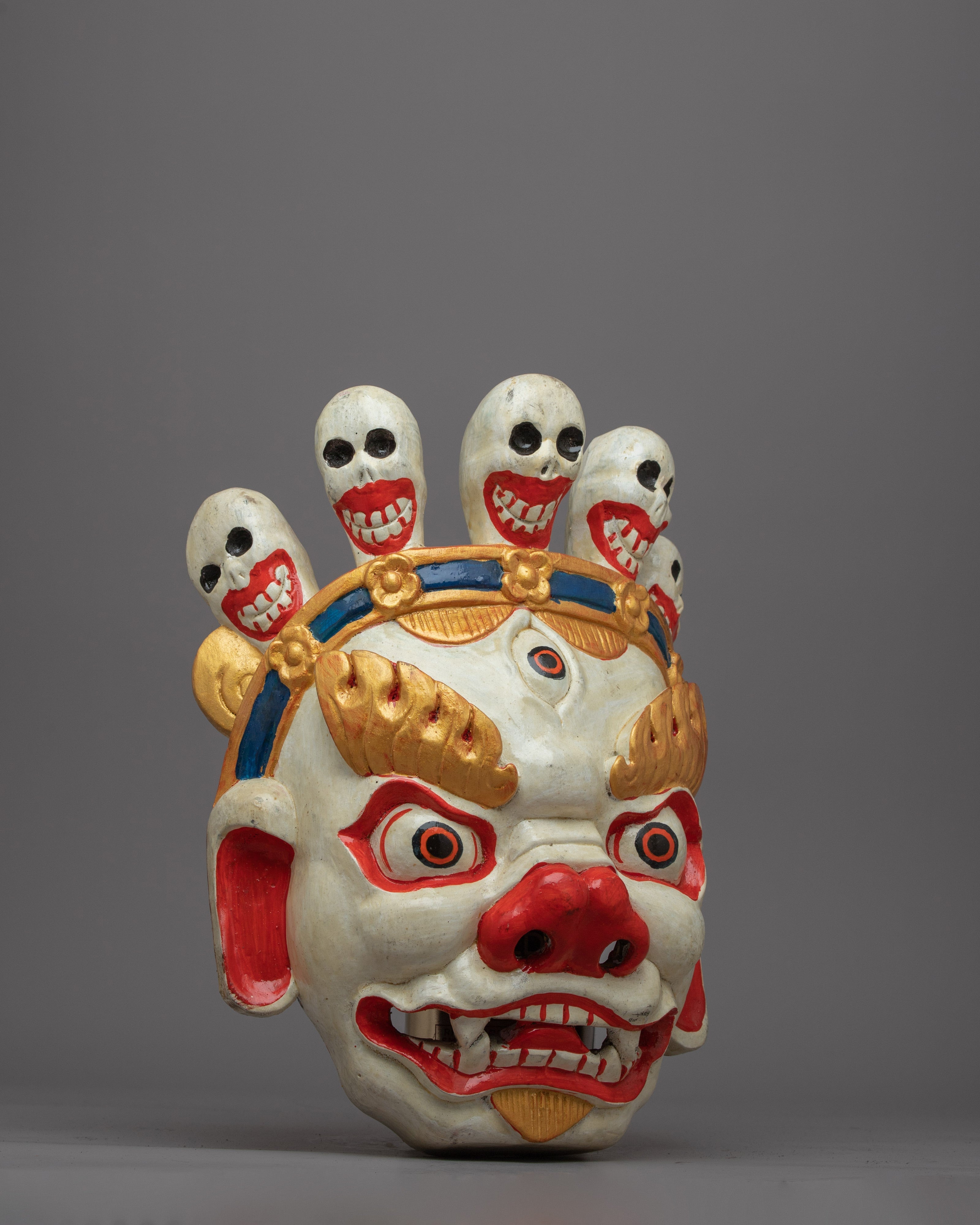 Fierce Mask for Wall Hanging | Buddhist Tapestry Depicting Strong Cultural Identity and Symbolism