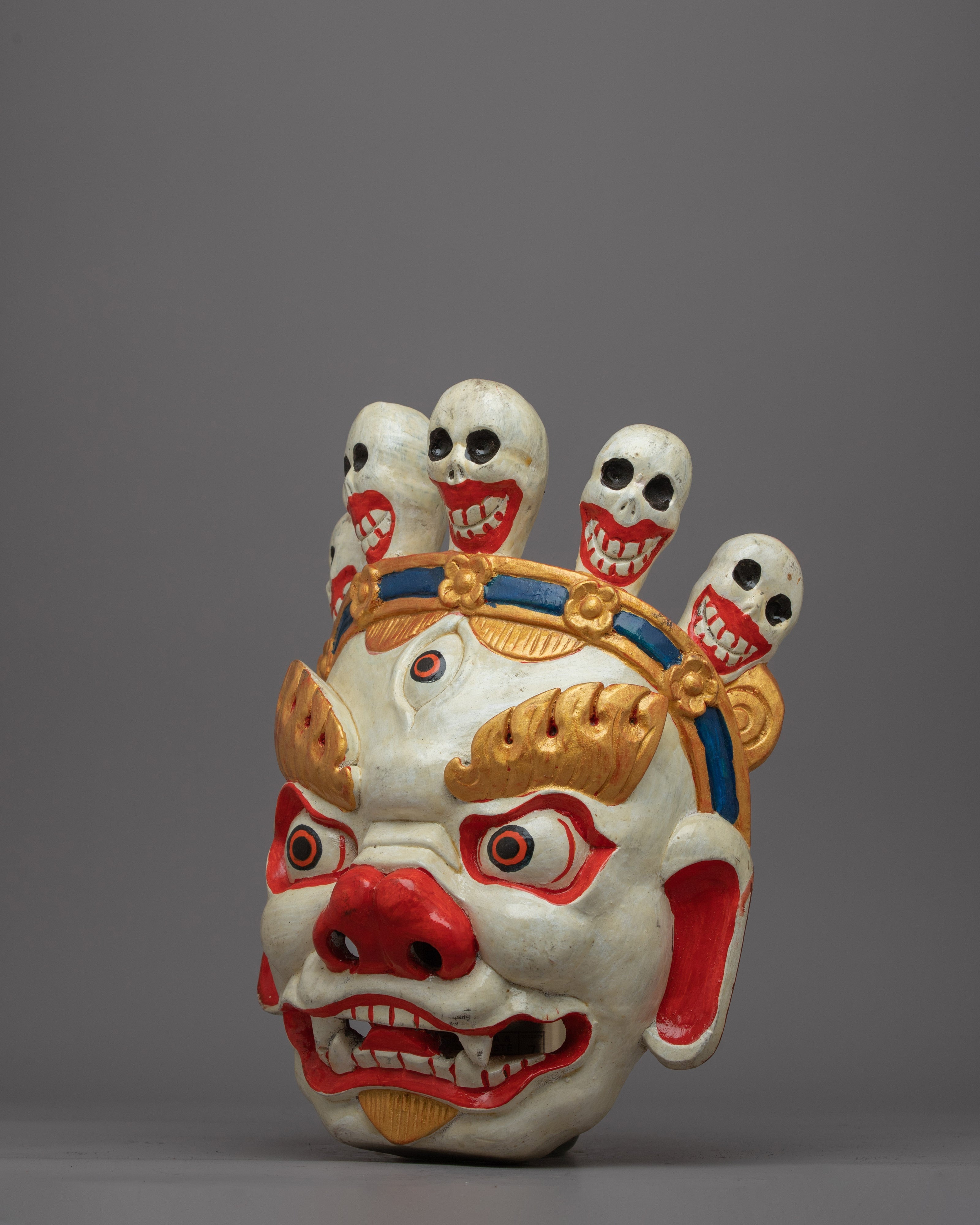 Fierce Mask for Wall Hanging | Buddhist Tapestry Depicting Strong Cultural Identity and Symbolism