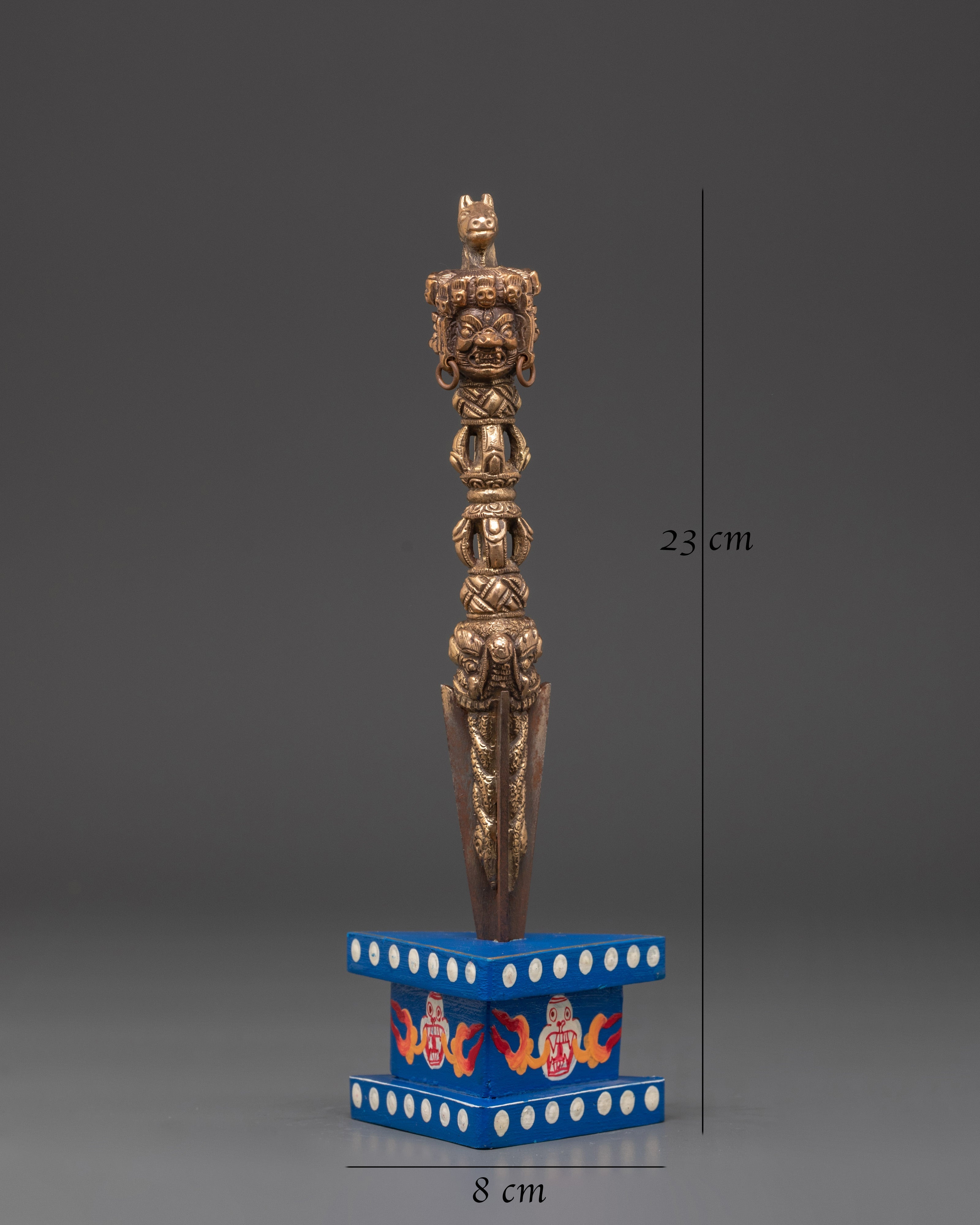 Tibetan Phurba Ritual Dagger | Handcrafted Copper Vajrayana Sculpture