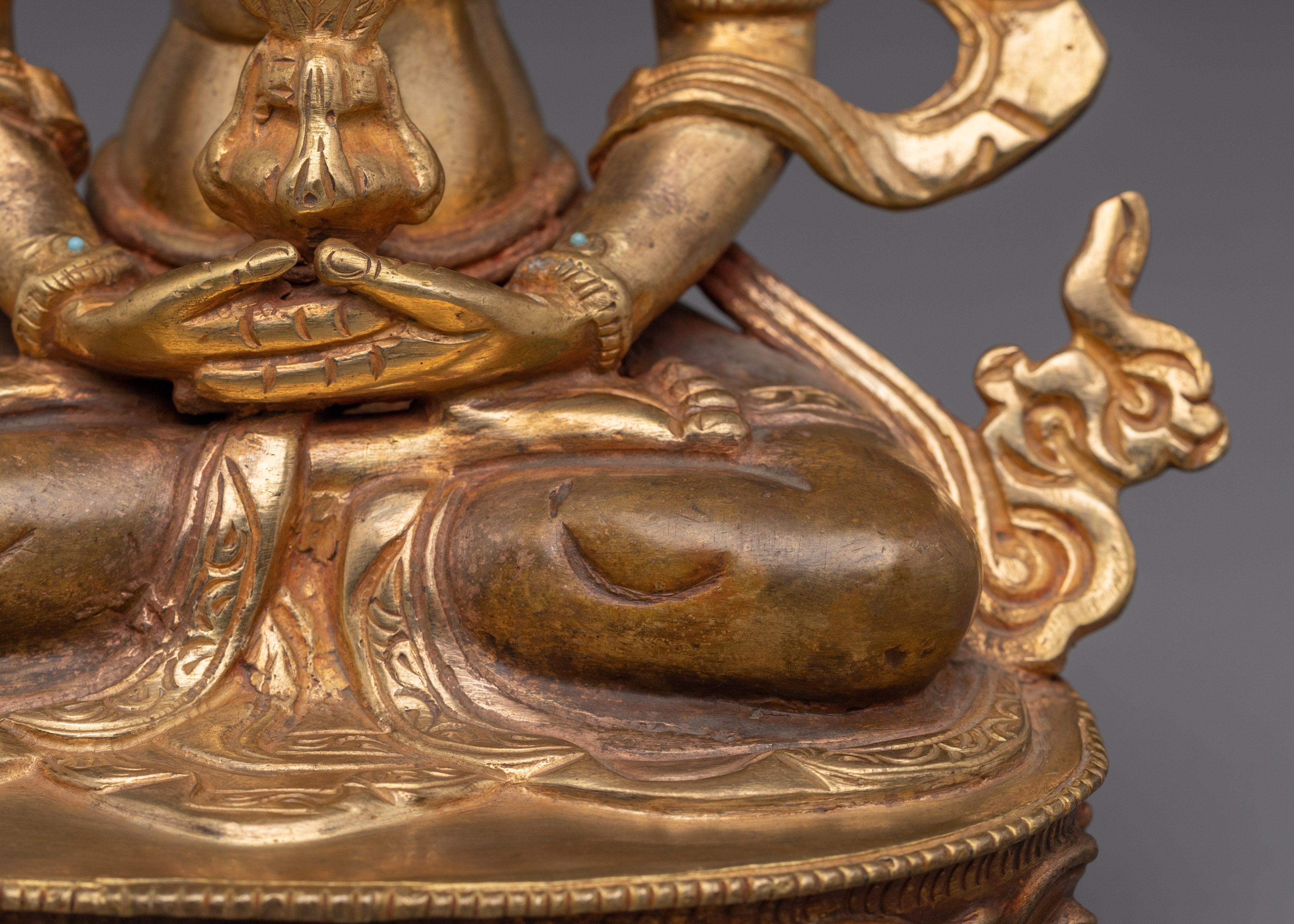 Amitayus Handcrafted Oxidized Copper Statue | Sacred Buddhist Art