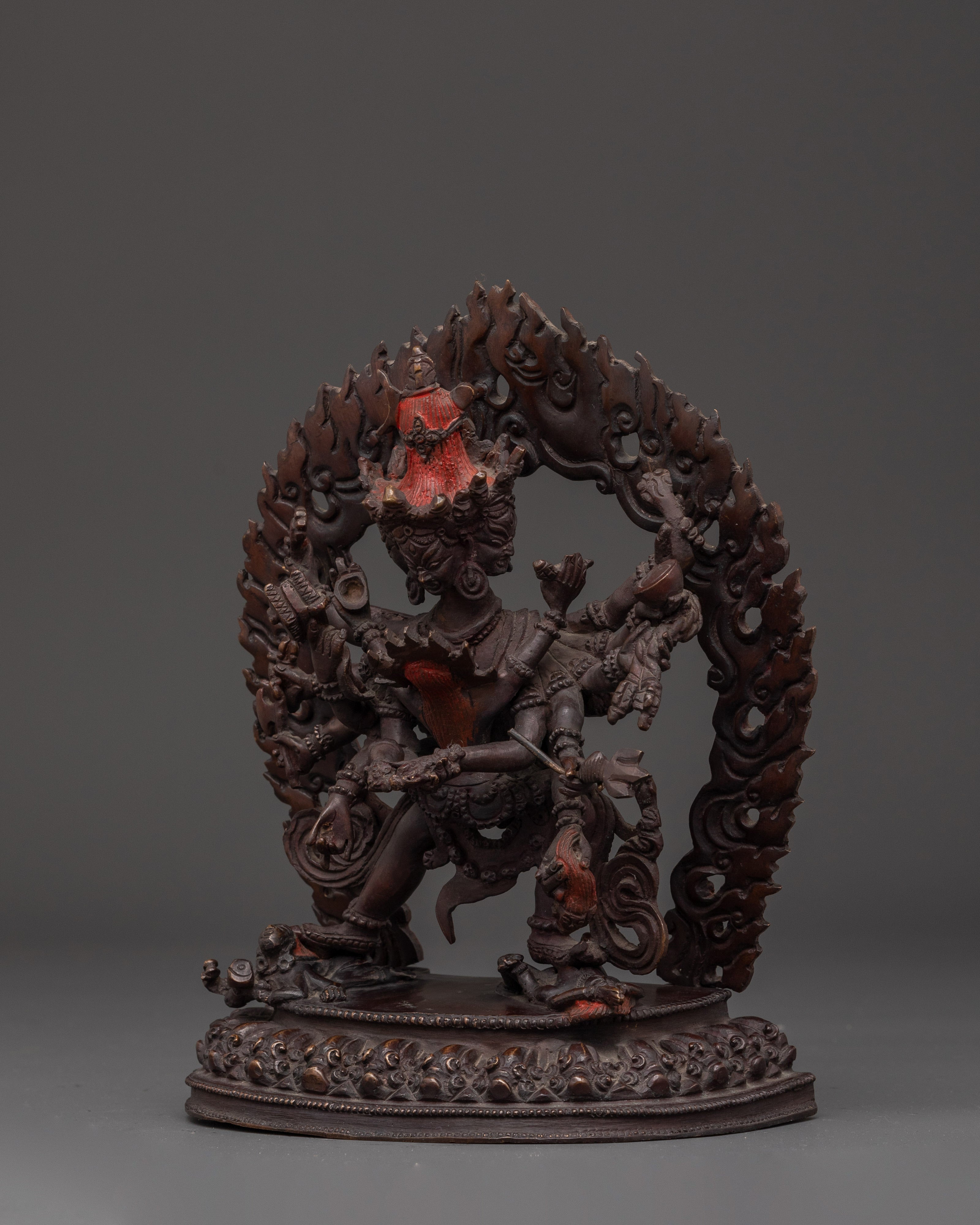 Chakrasambhara Deity Statue | Oxidized Copper Tantric Yab Yum Figurine