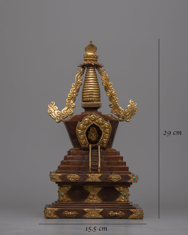 Buddhist Copper Stupa | Traditional Buddhist Monument for Enhancing Your Sacred Space