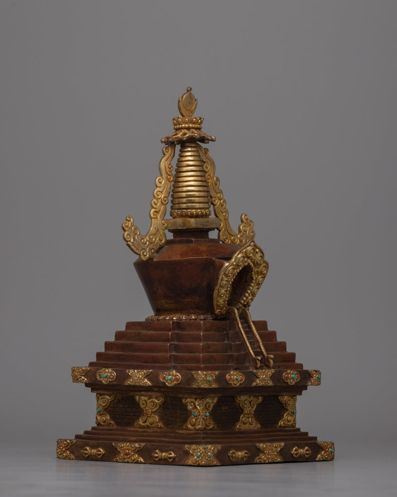 Buddhist Copper Stupa | Traditional Buddhist Monument for Enhancing Your Sacred Space