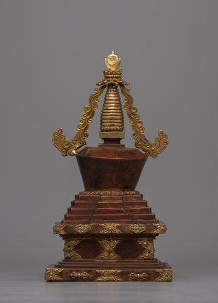 Buddhist Copper Stupa | Traditional Buddhist Monument for Enhancing Your Sacred Space