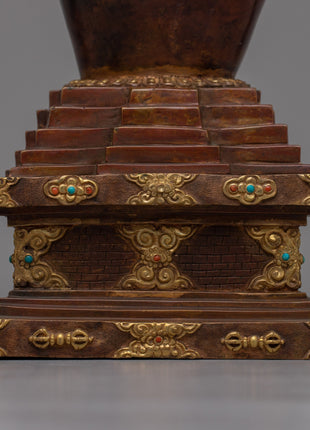 Buddhist Copper Stupa | Traditional Buddhist Monument for Enhancing Your Sacred Space