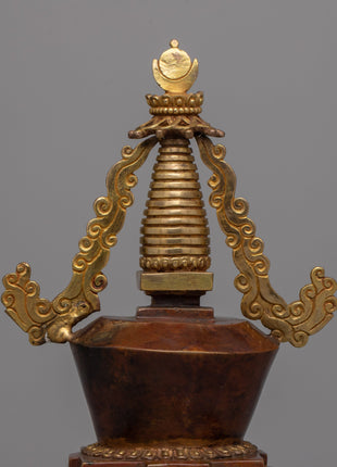 Buddhist Copper Stupa | Traditional Buddhist Monument for Enhancing Your Sacred Space
